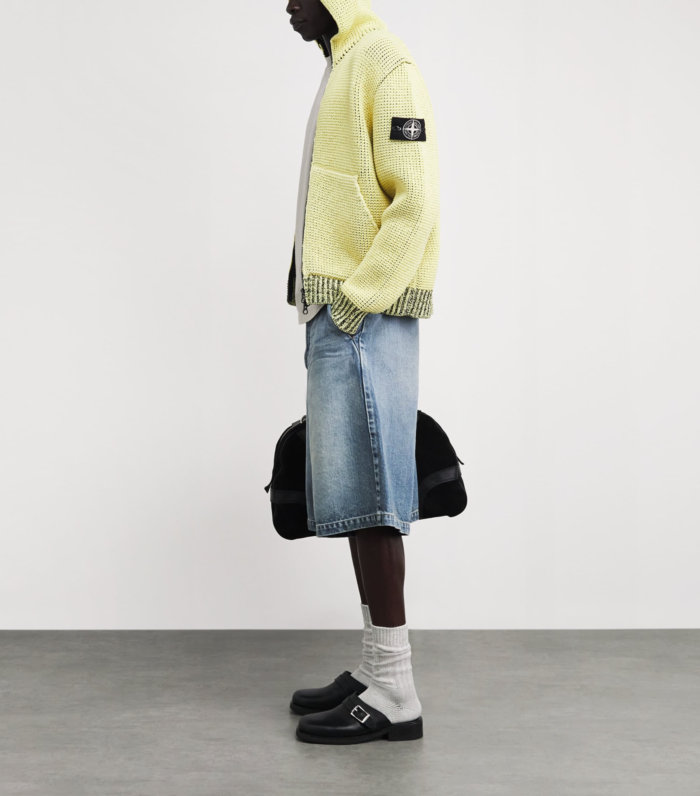 Stone Island Yellow UV-Reactive Knit Hoodie | Harrods US