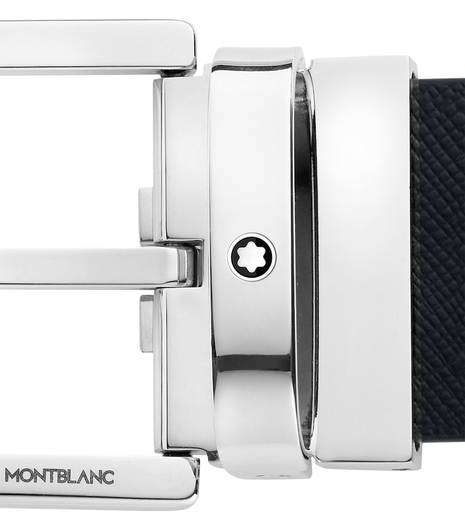 Leather Reversible Horseshoe Belt BLACK/BURGUNDY Image 4