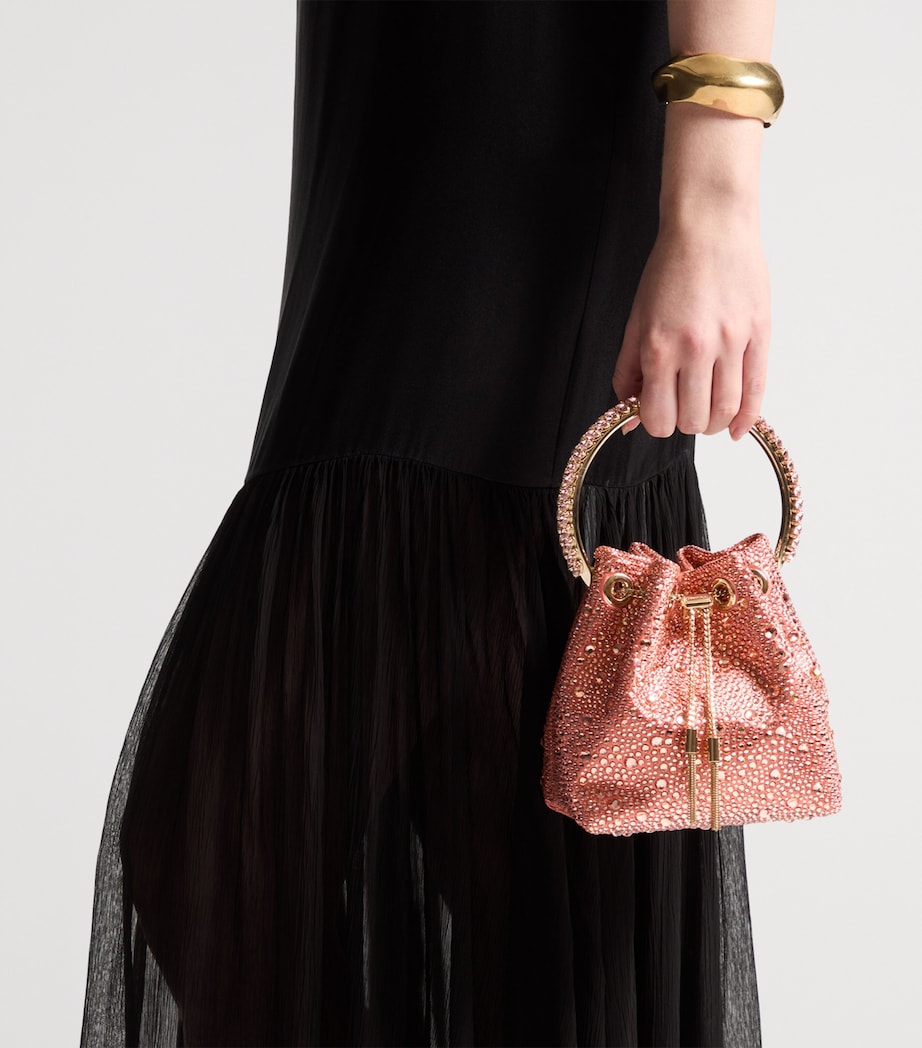 Jimmy Choo Bon Bon Embellished Top-Handle Bag Grapefruit/crystal/l Image 2