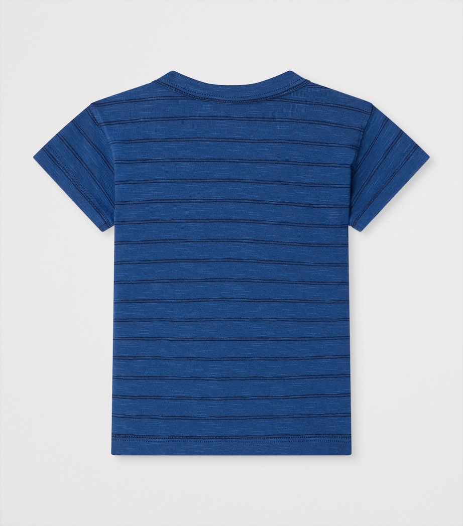 Bonpoint Organic Cotton Tom T-Shirt (6-18 Months) Bleu Intense Image 2