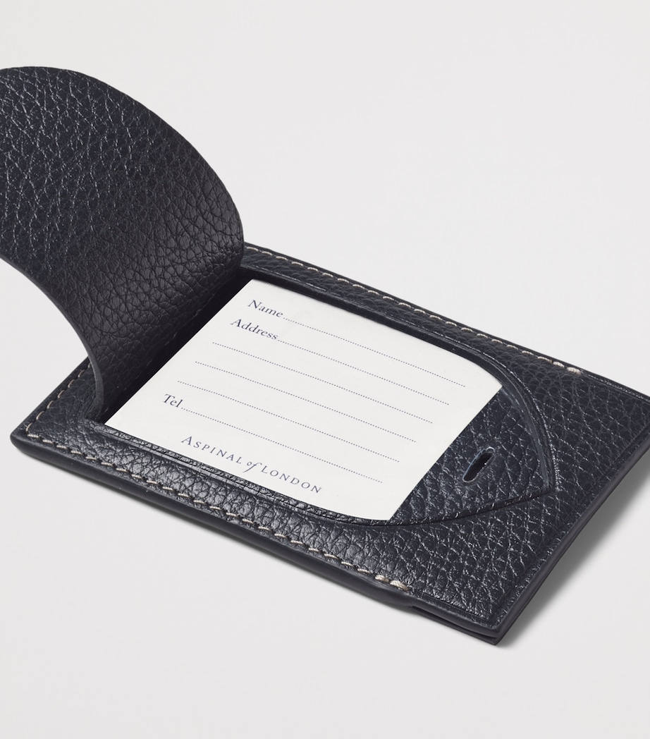 Aspinal Of London Leather Luggage Tag Navy Image 3