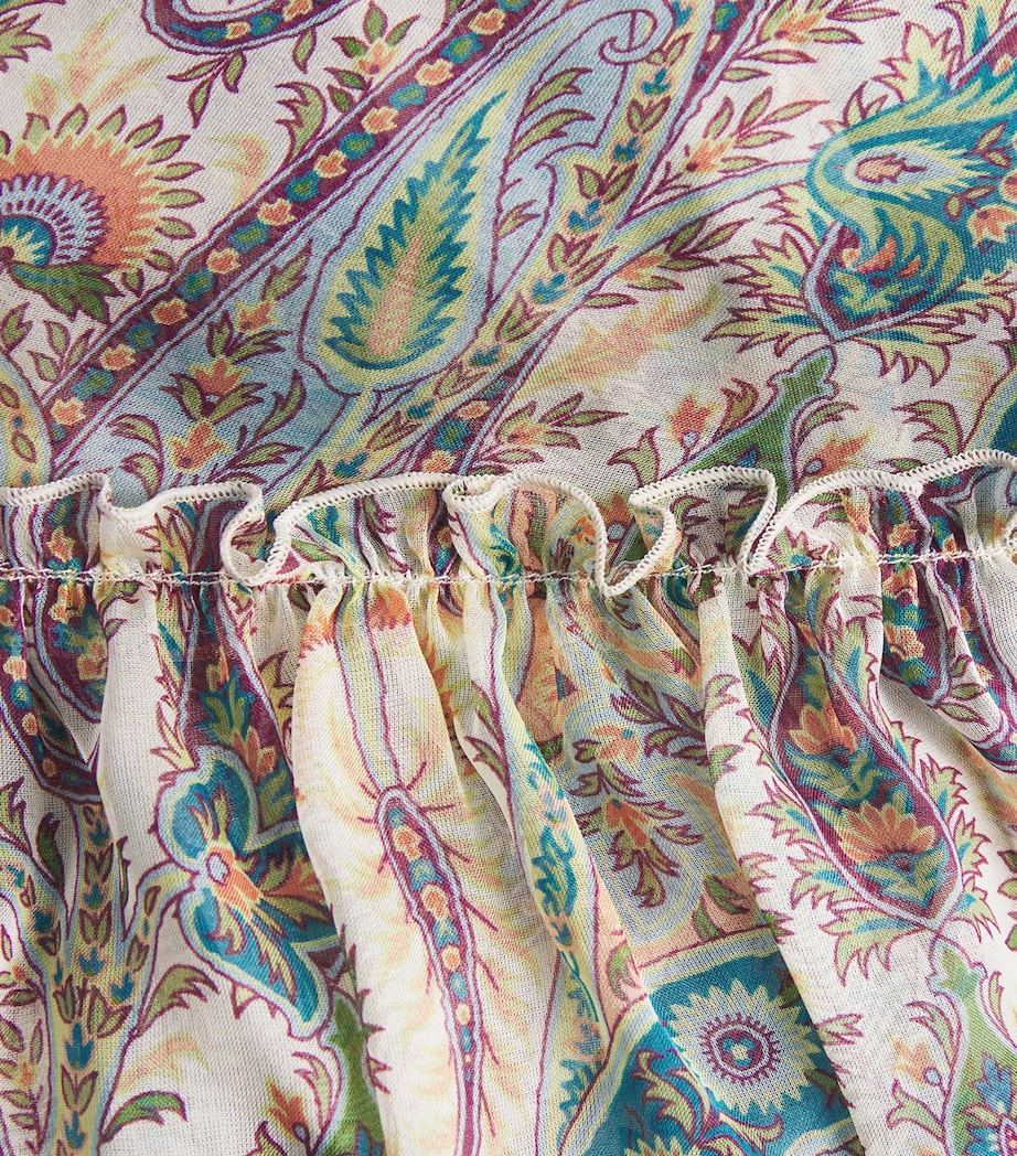 Etro Womens Silk Paisley Ruffle Maxi Dress Print Wht Base Image 6