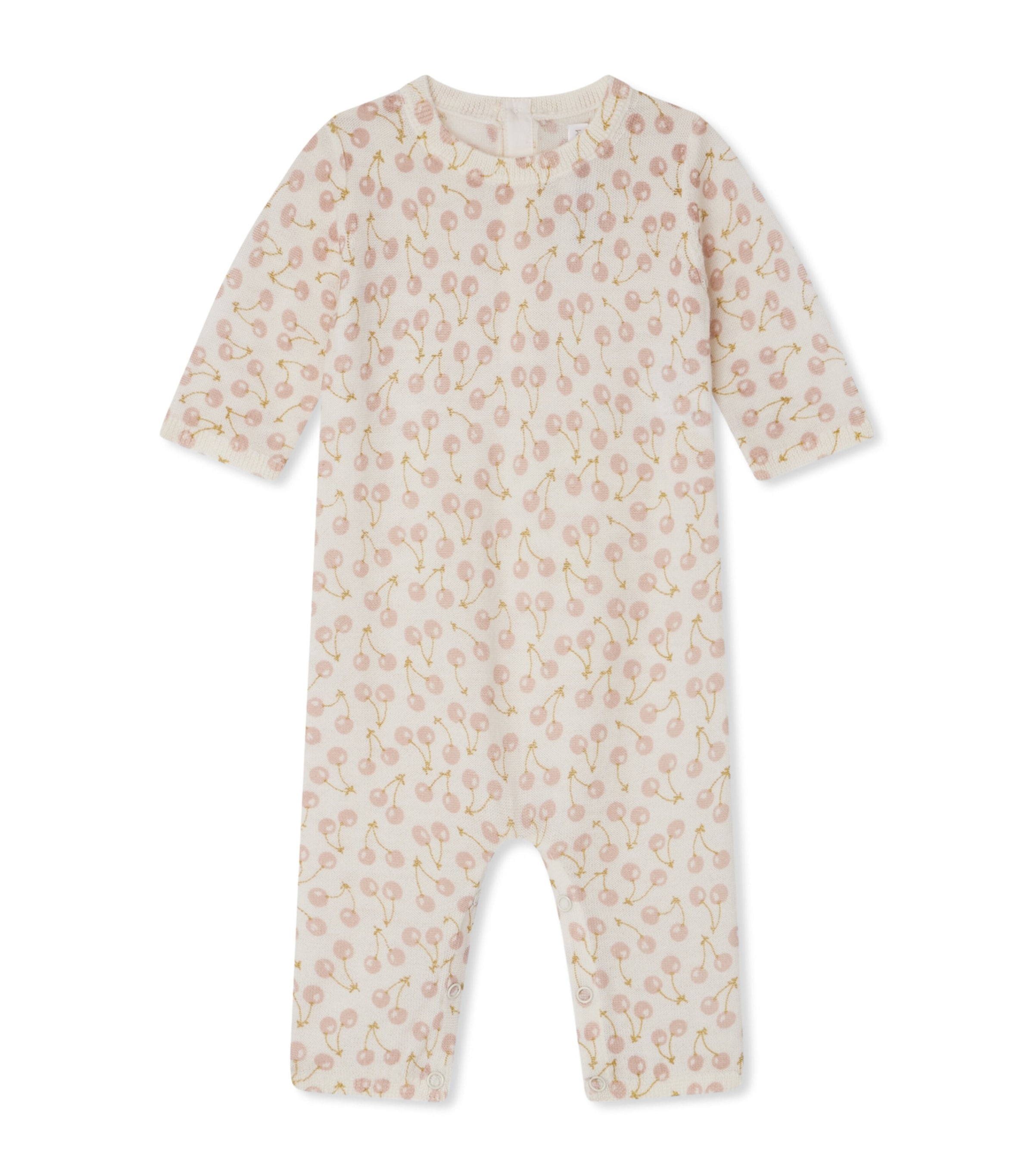 Bonpoint Kids' Wool Cherry Playsuit In Neutral