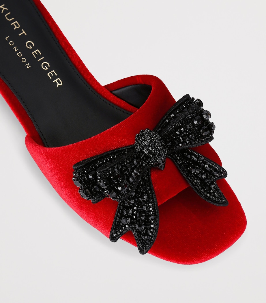 Kurt Geiger London Velvet Bow Kensington Sandals Red Image 2