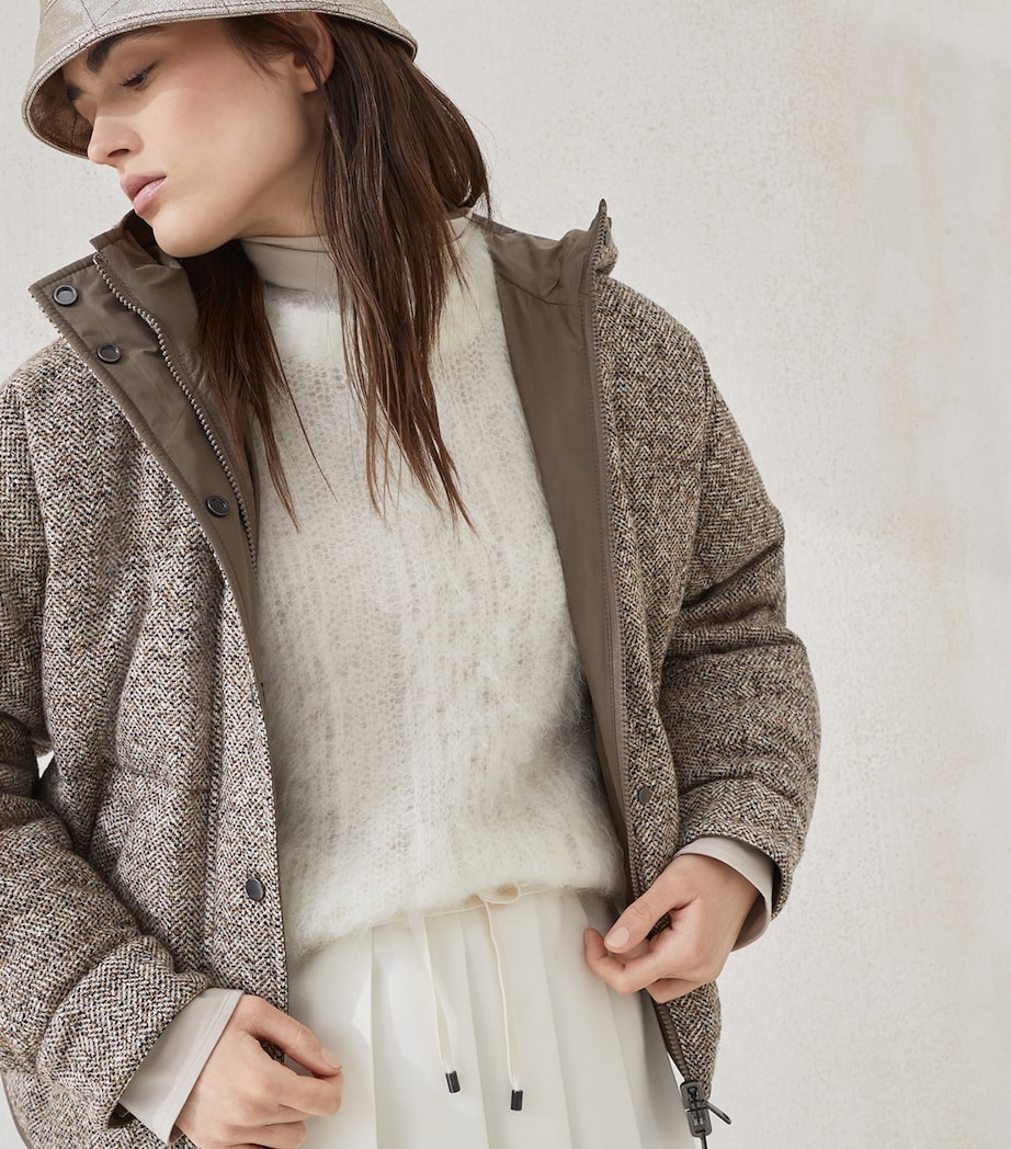 Down-Wool-Silk-Blend Hooded Jacket C6286 Image 5