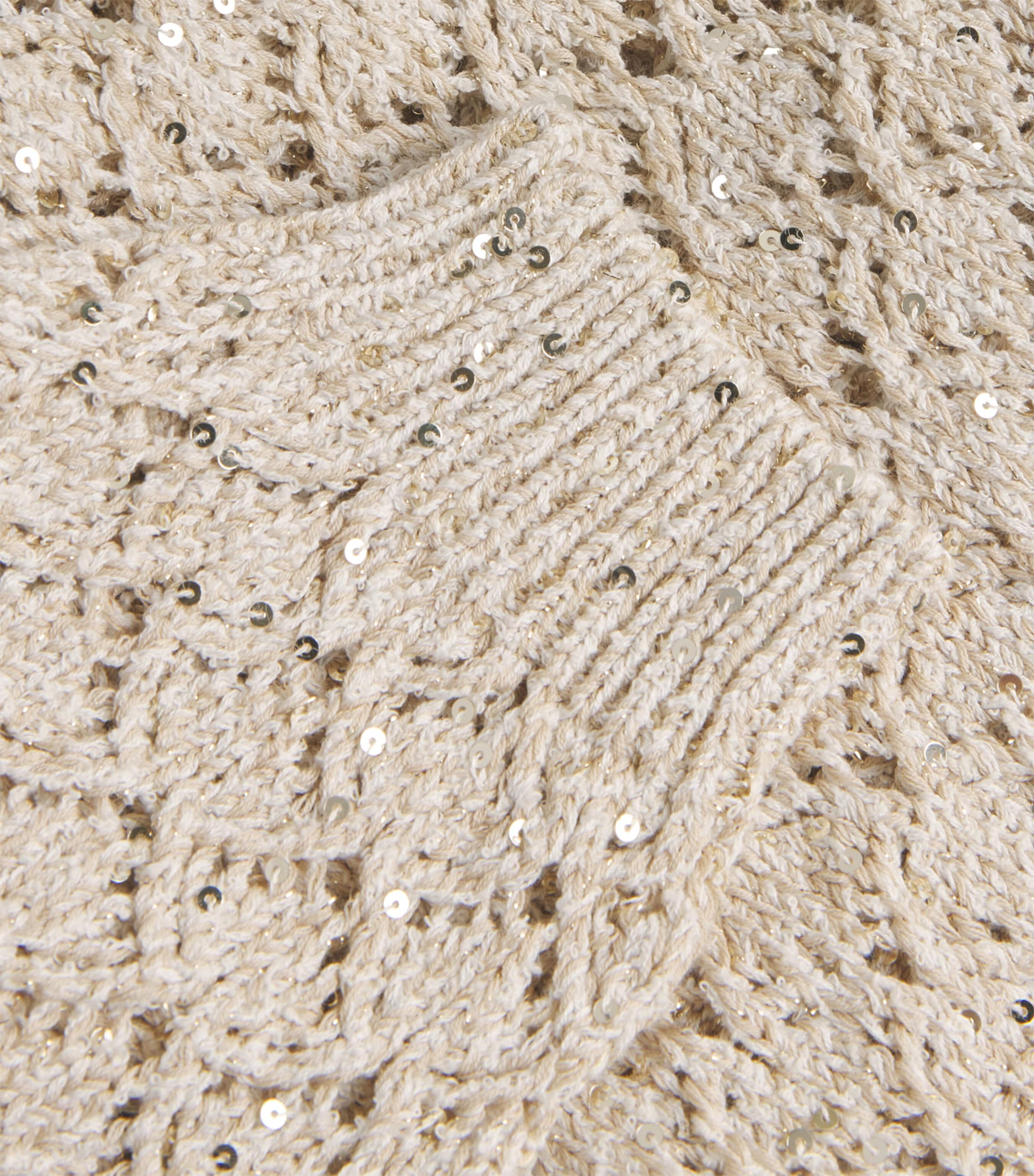 Eleventy Womens Cotton Sequinned Sweater Sabbia Image 5