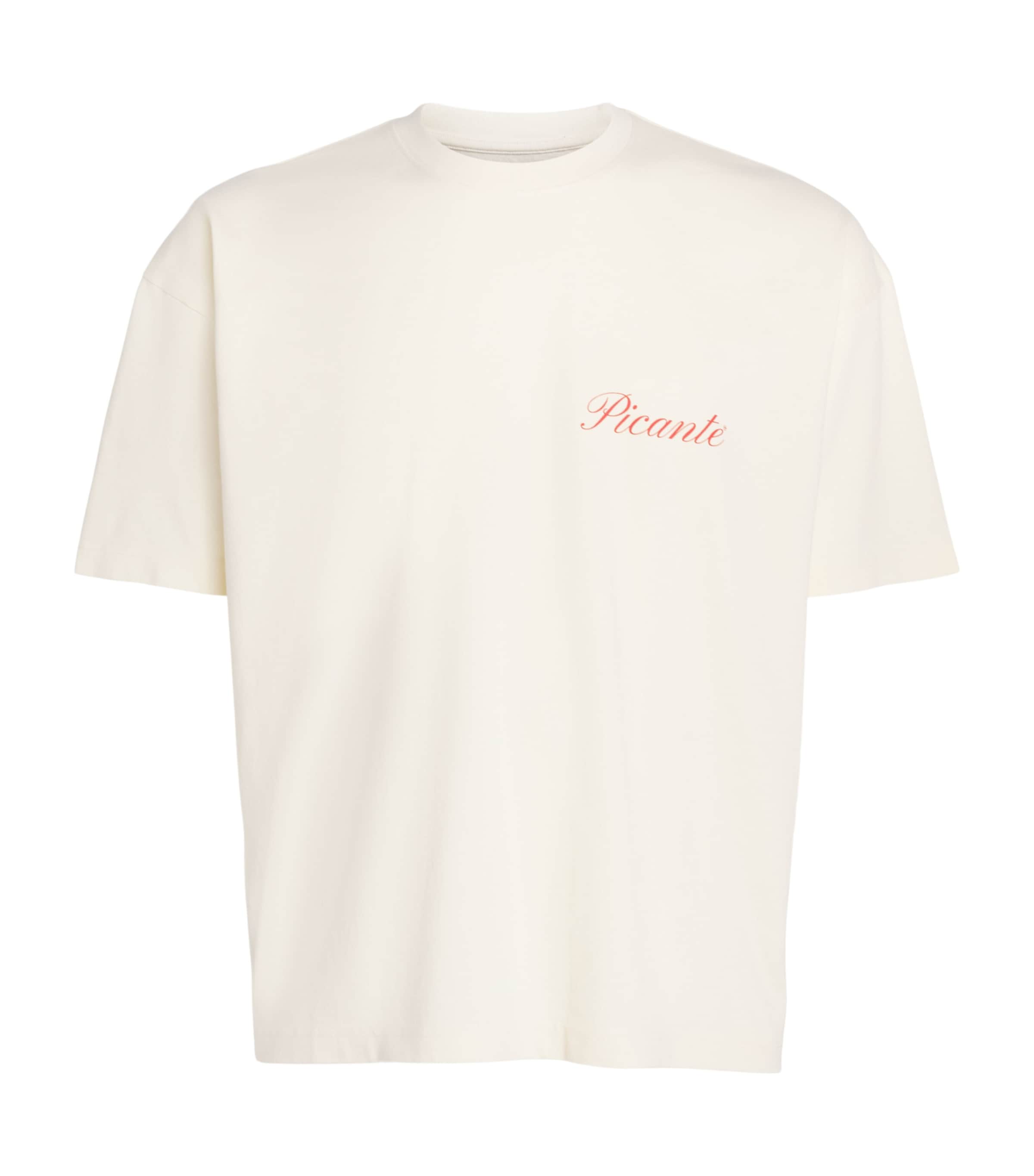 Picante Mens Organic Cotton Tailor Logo T-Shirt Ivory Image 1