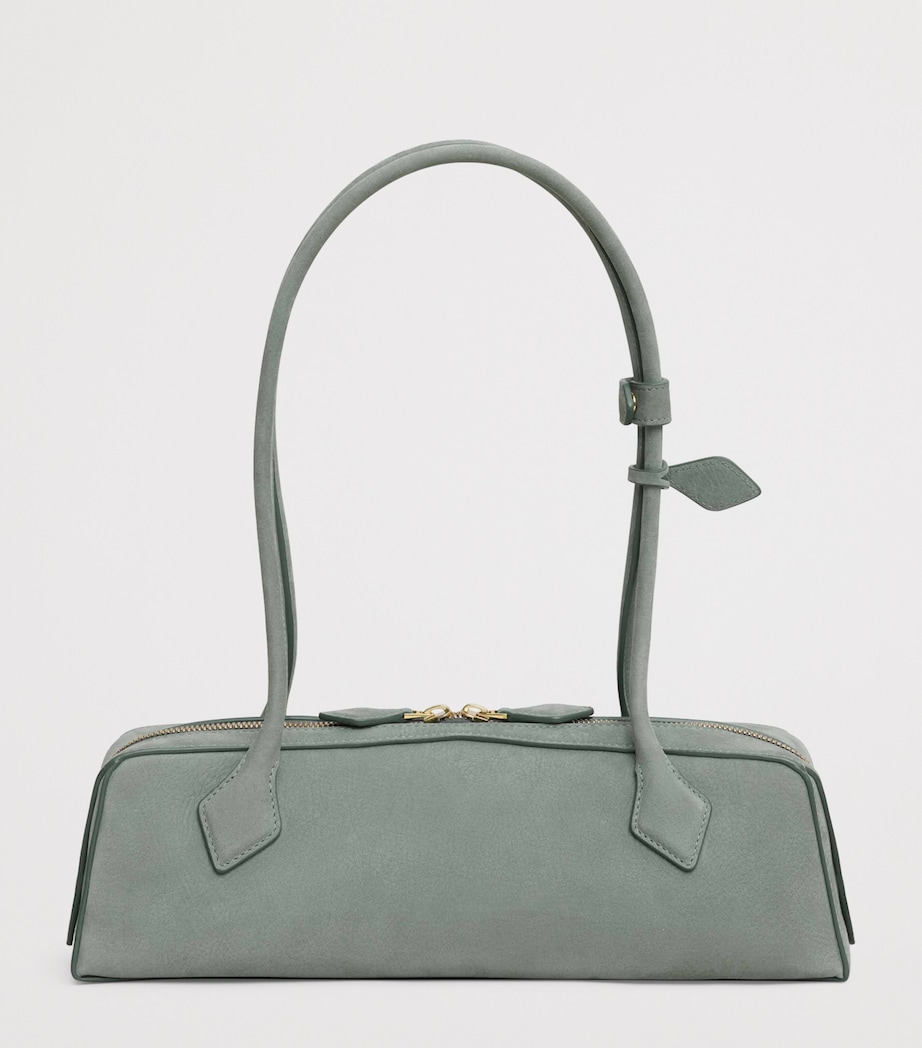 Medium Suede Le Teckel Shoulder Bag SAUGE Image 2