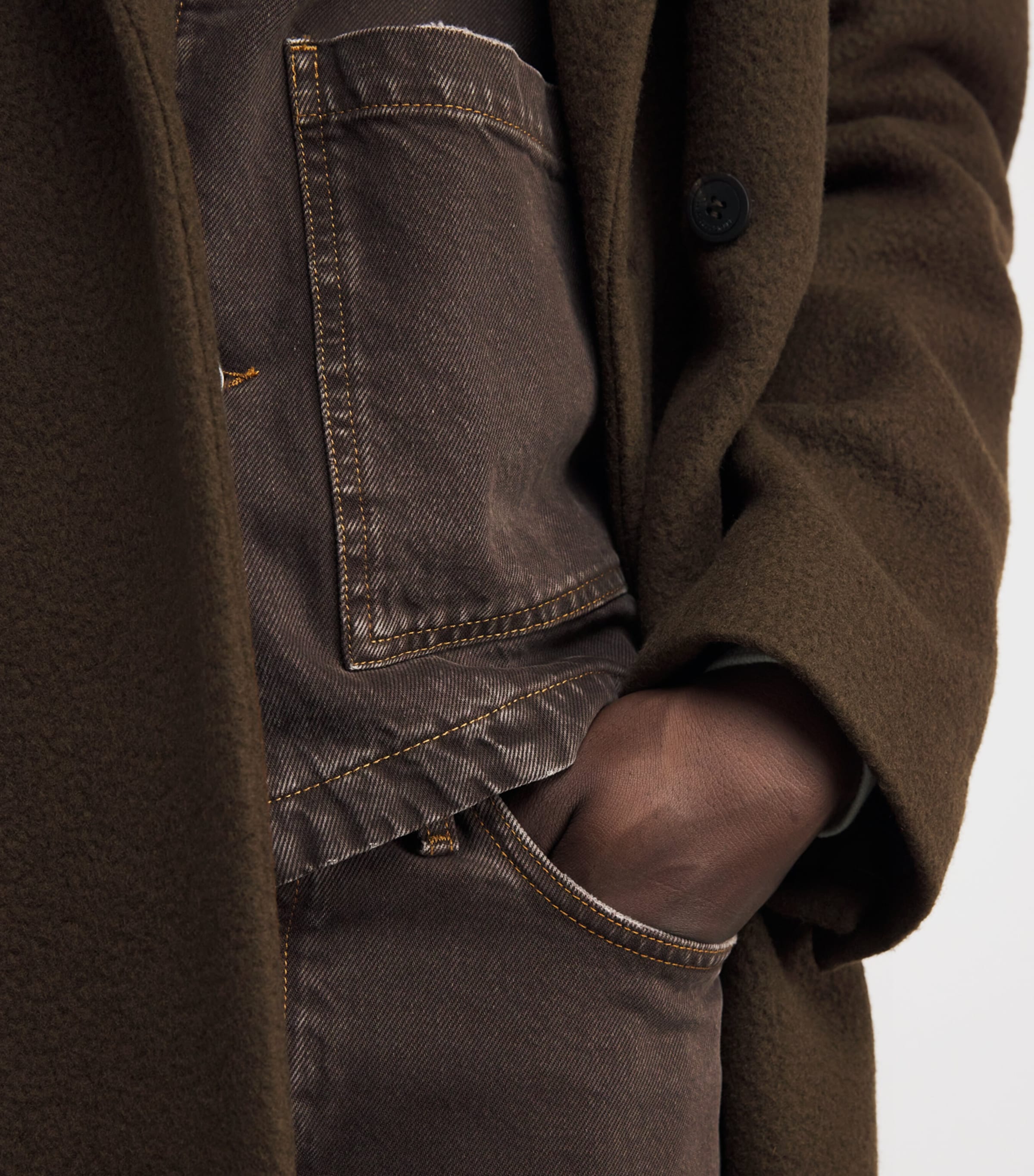 Sunflower Mens Garment-Dyed Loose Jeans Vintage Brown Image 6