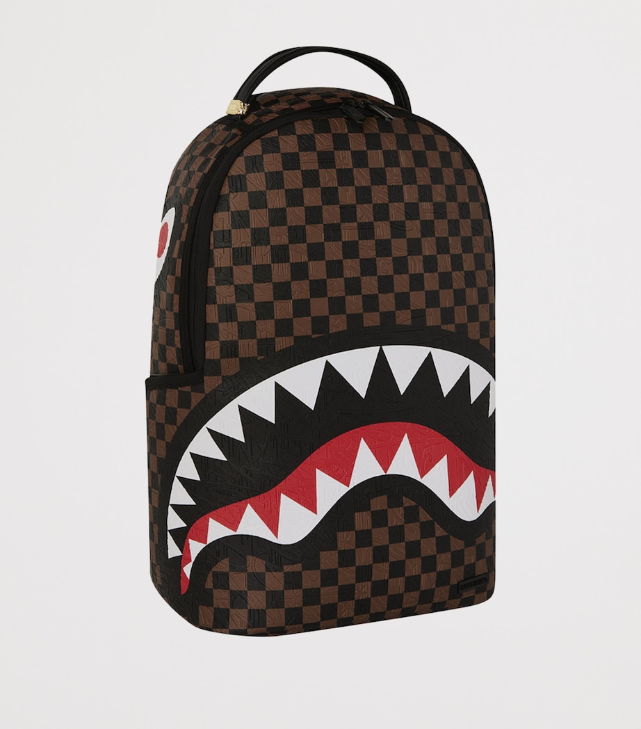 Embossed Check Backpack BROWN Image 2