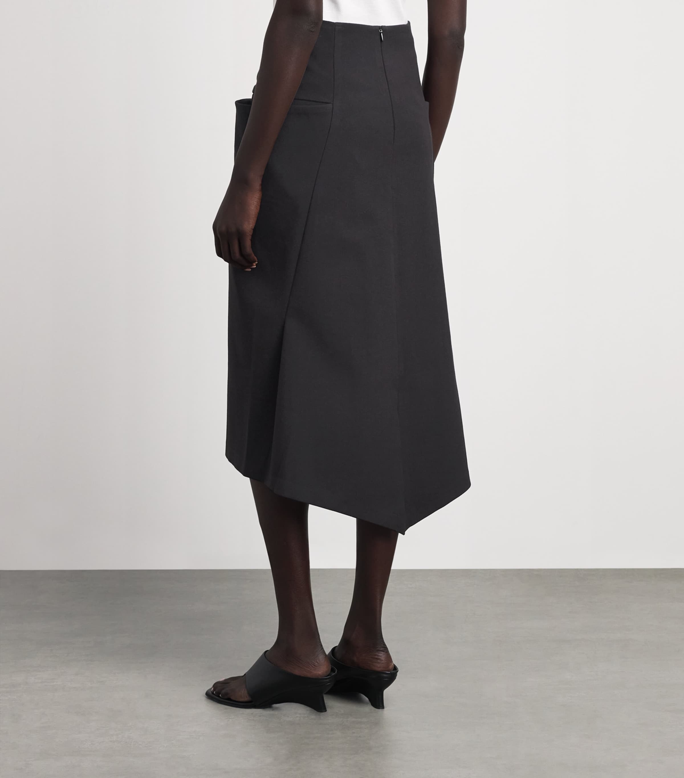Source Unknown Womens Faux-Layer Paloma Midi Skirt Bk Image 4