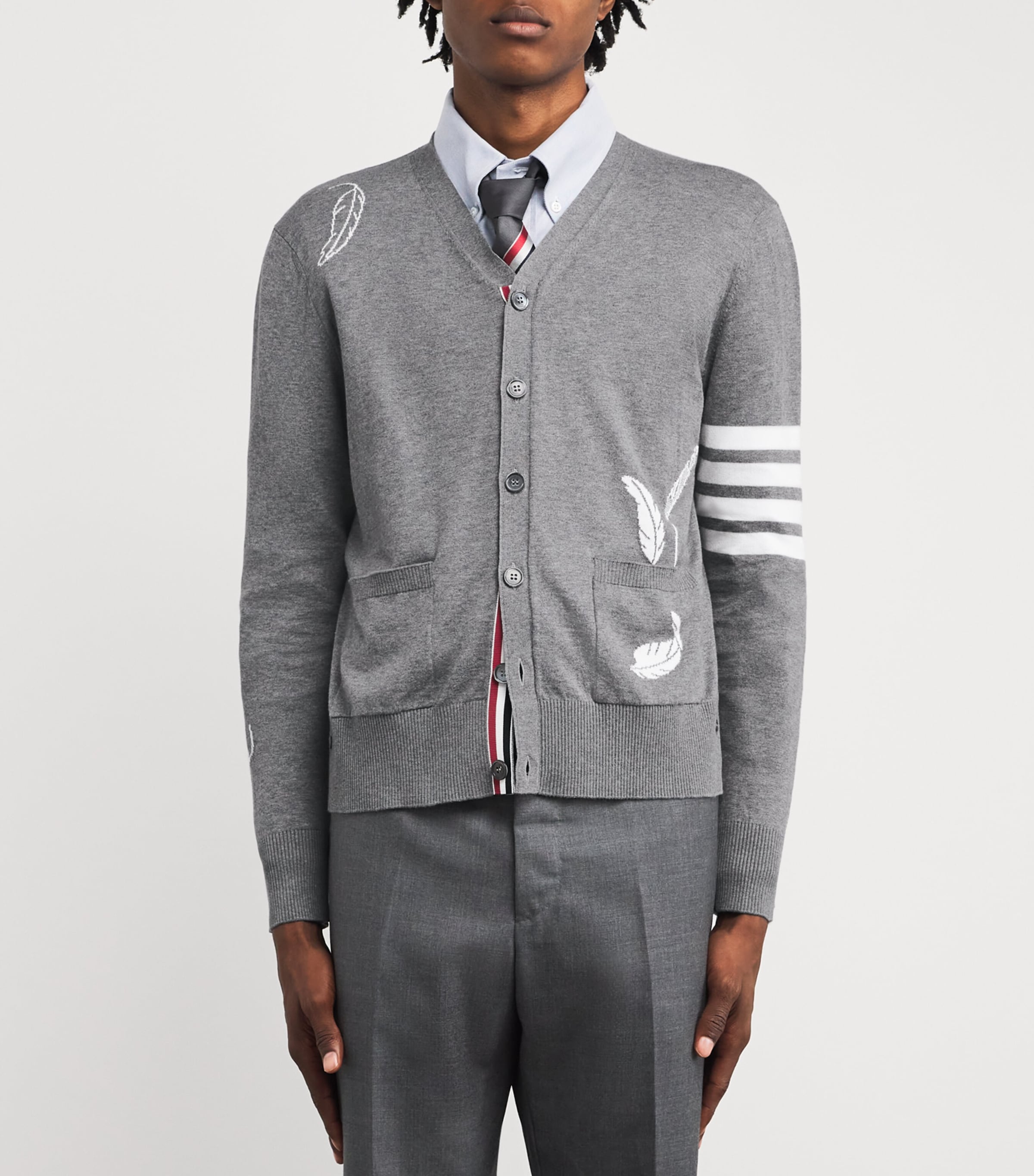 Cotton Feather Cardigan LT GREY Image 3