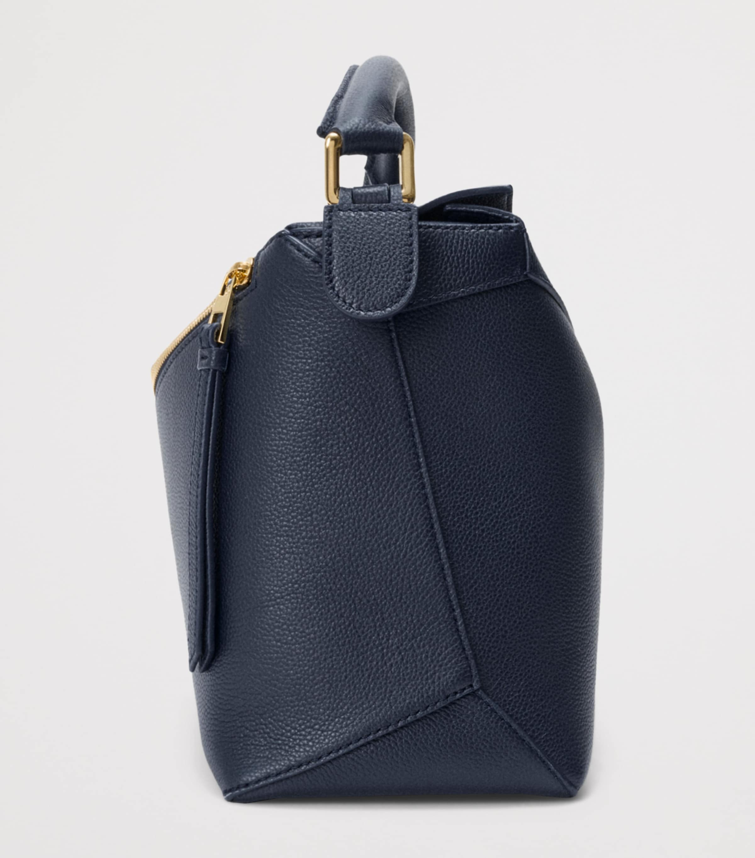 LOEWE Medium Leather Puzzle Edge Top-Handle Bag Deep Navy Image 3