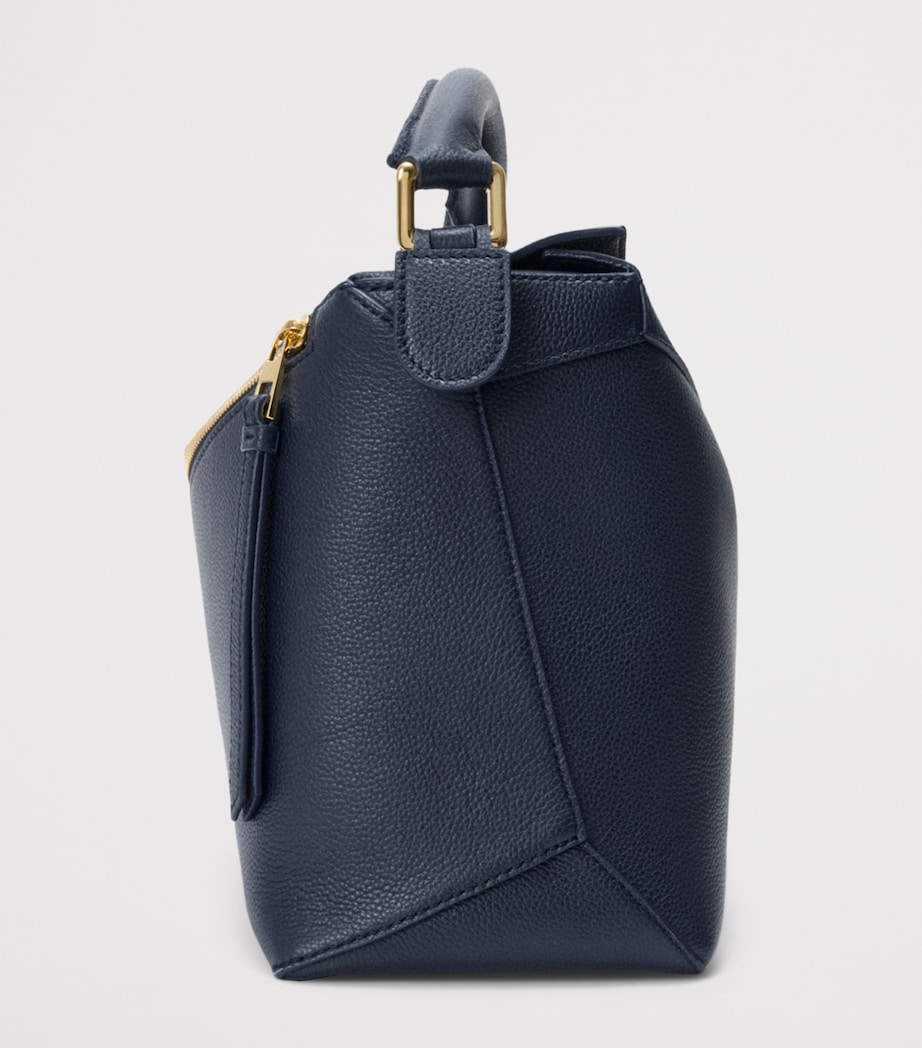 LOEWE Medium Leather Puzzle Edge Top-Handle Bag Deep Navy Image 3