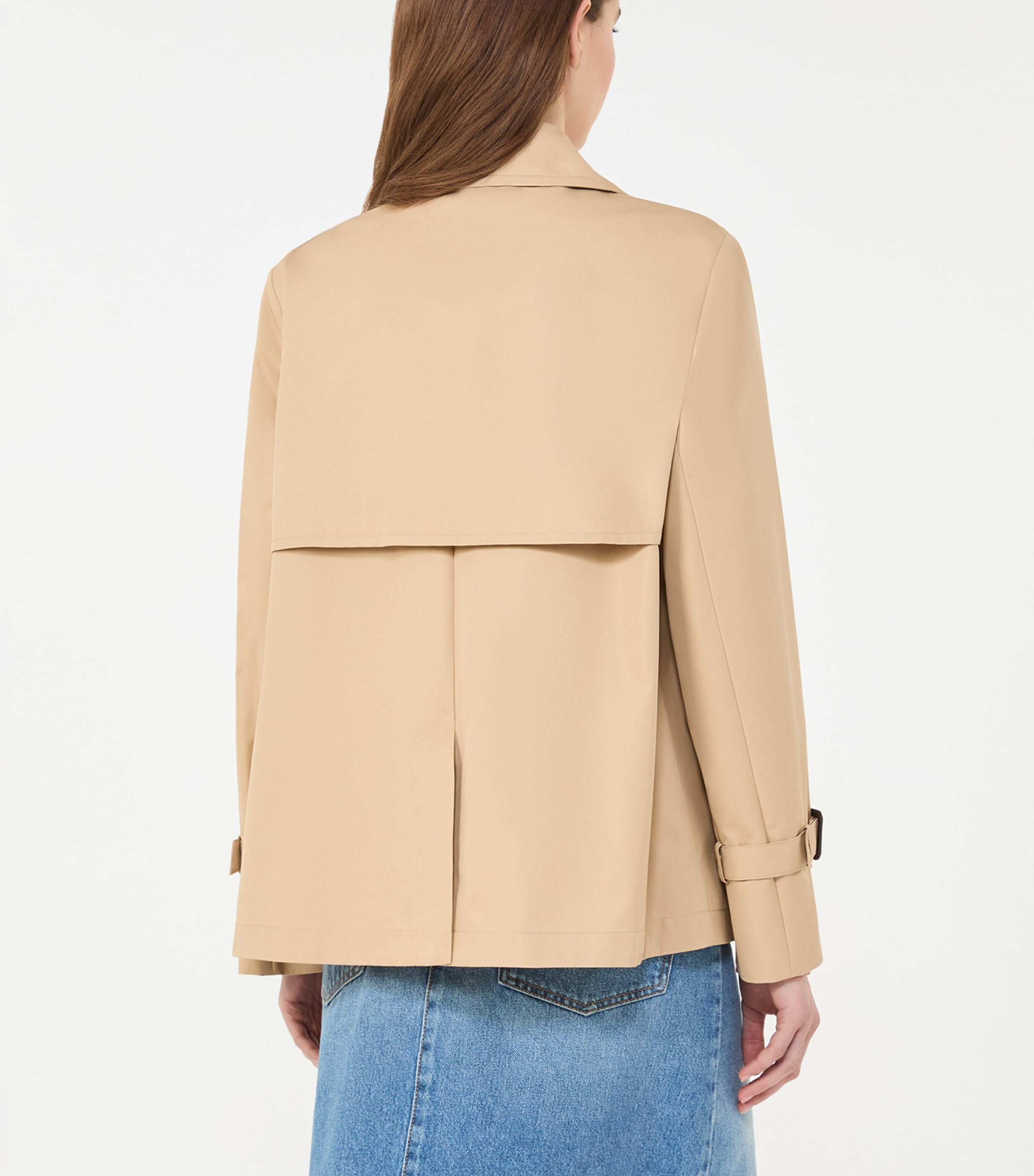 Weekend Max Mara Womens Gabardine Cropped Trench Coat Beige Image 3