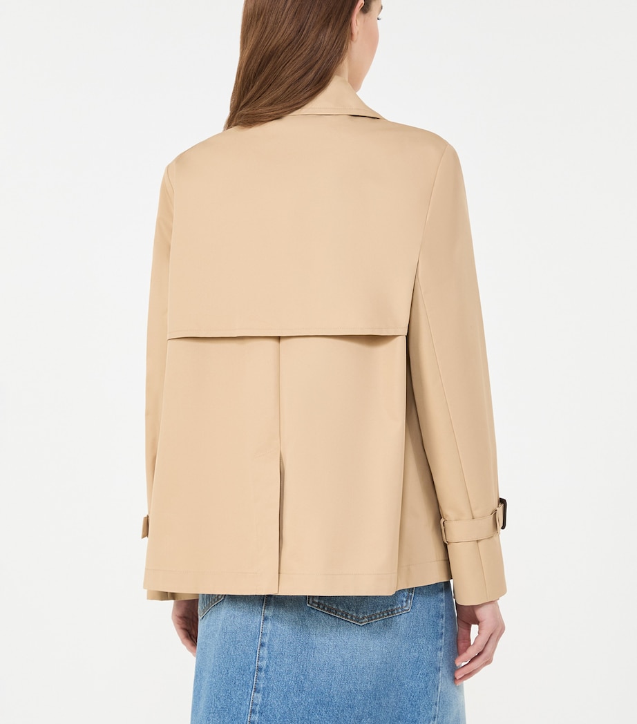 Weekend Max Mara Womens Gabardine Cropped Trench Coat Beige Image 3