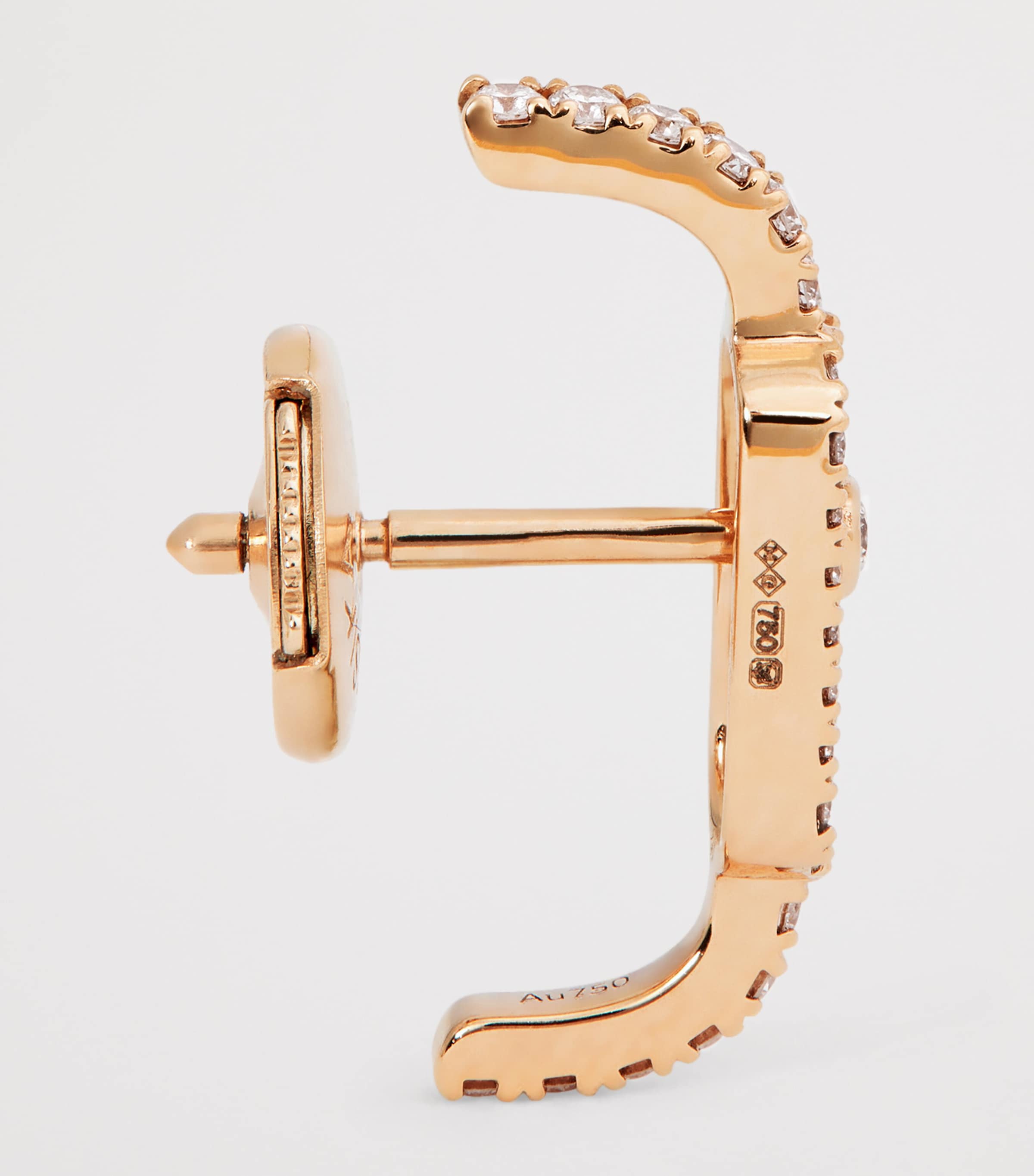 Pink Gold and Diamond Move Uno Single Clip Earring PINK GOLD Image 4