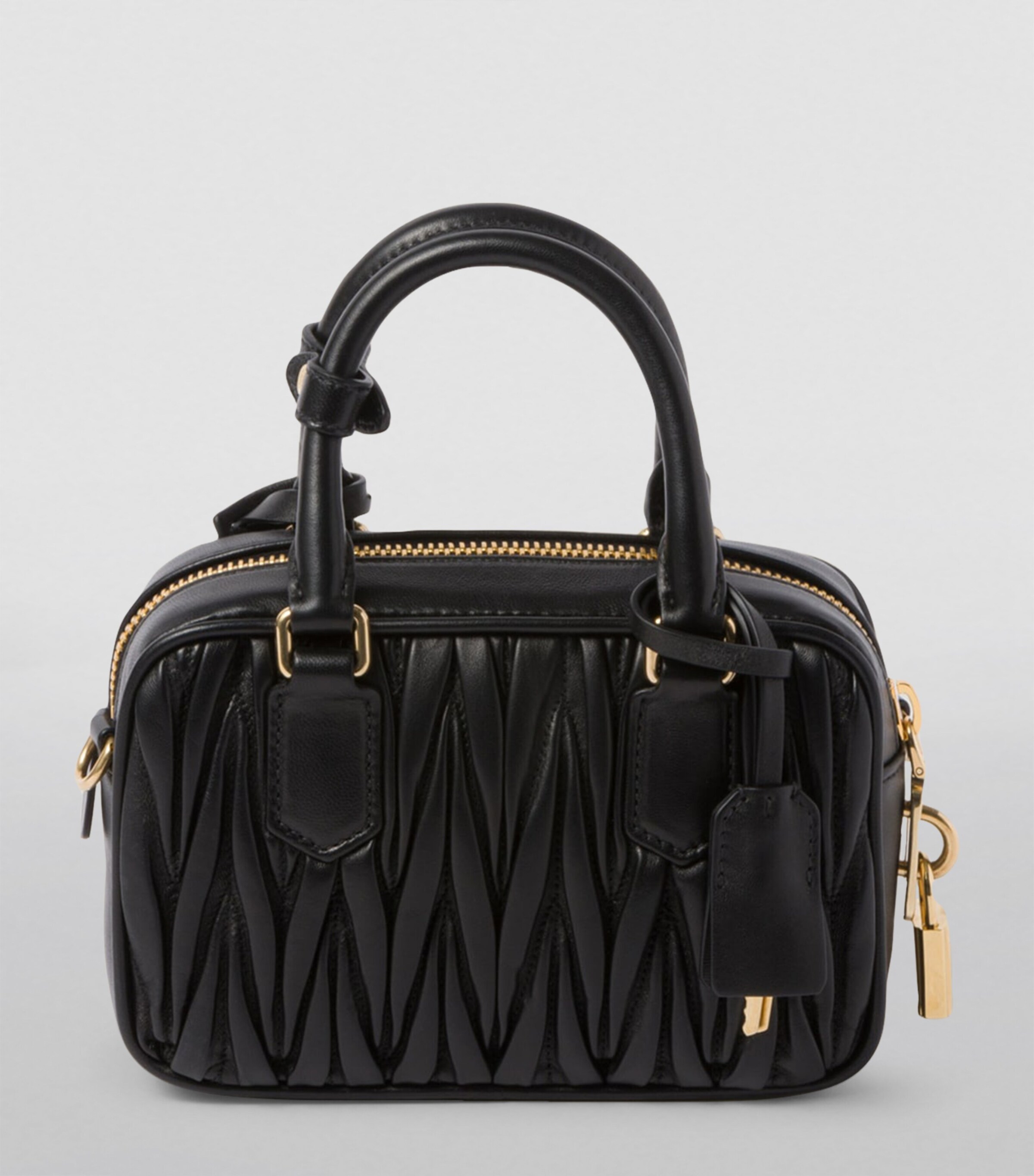 Small Leather Matelassé Arcadie Top-Handle Bag F0002 Image 4