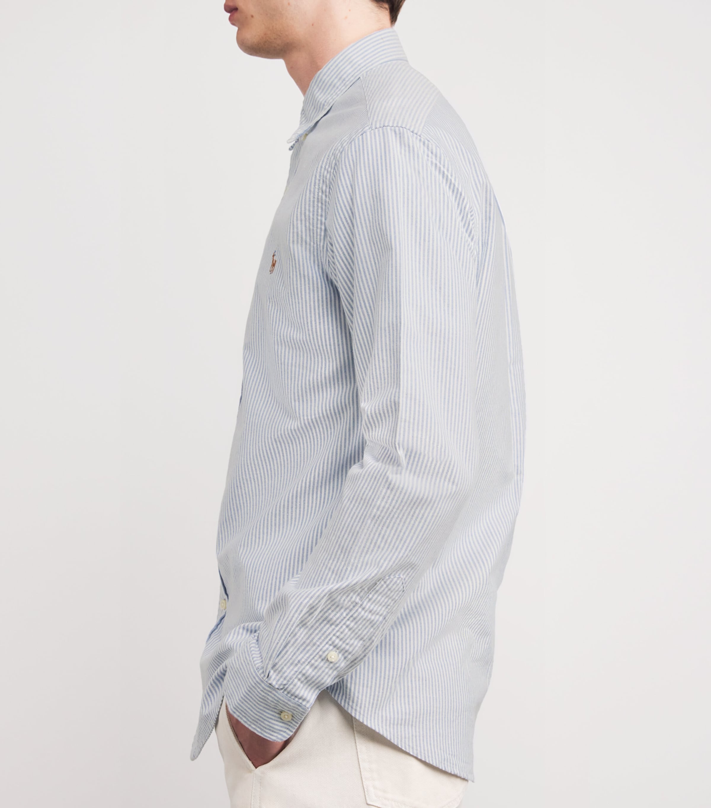 Cotton Stripe Oxford Shirt BLUE WHITE STRIPE Image 6