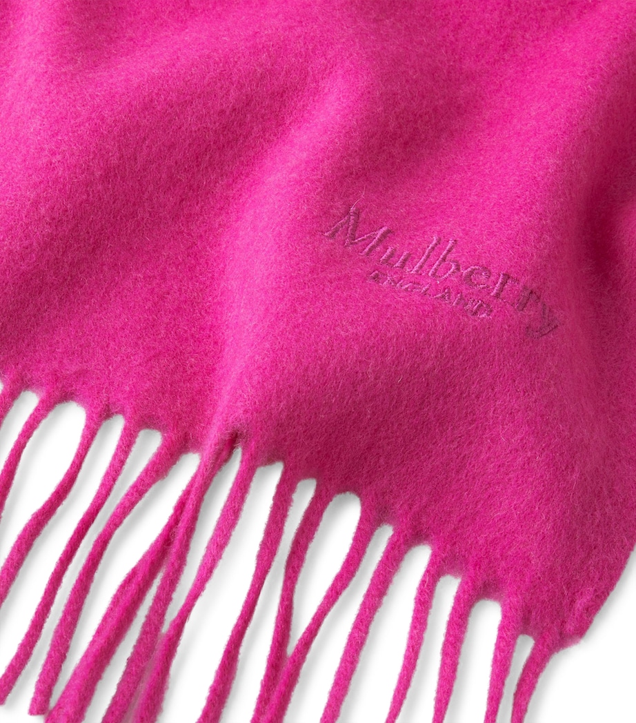 Small Merino Wool Scarf MULBERRY PINK Image 3