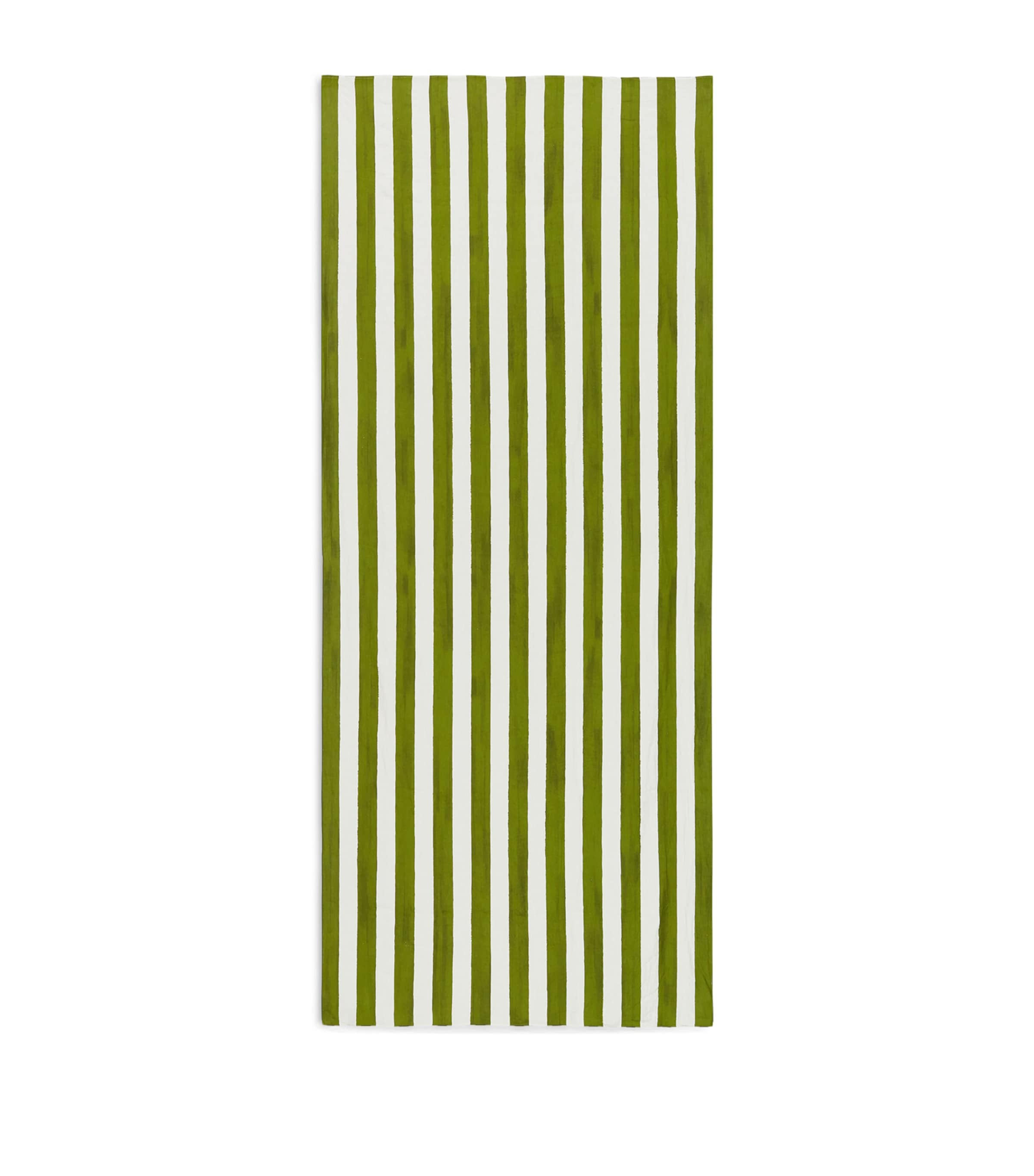Summerill & Bishop Linen Stripe Tablecloth (165cm x 380cm) Green Image 1