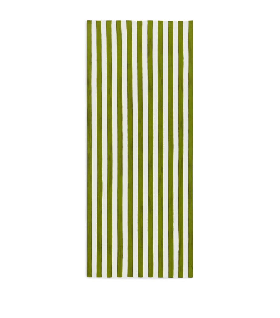 Summerill & Bishop Linen Stripe Tablecloth (165cm x 380cm) Green Image 1