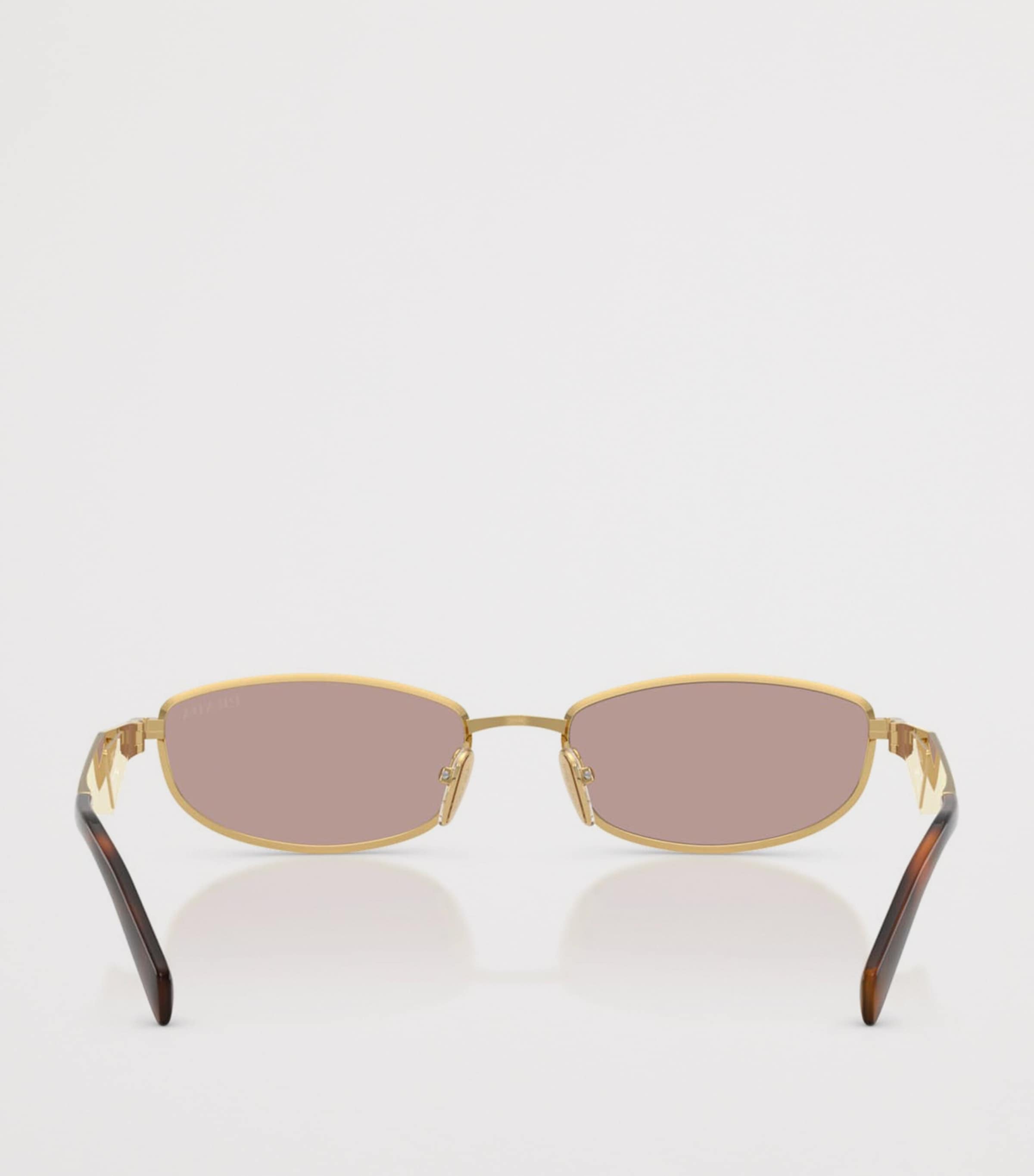Prada Metal Oval Sunglasses Gold Image 4
