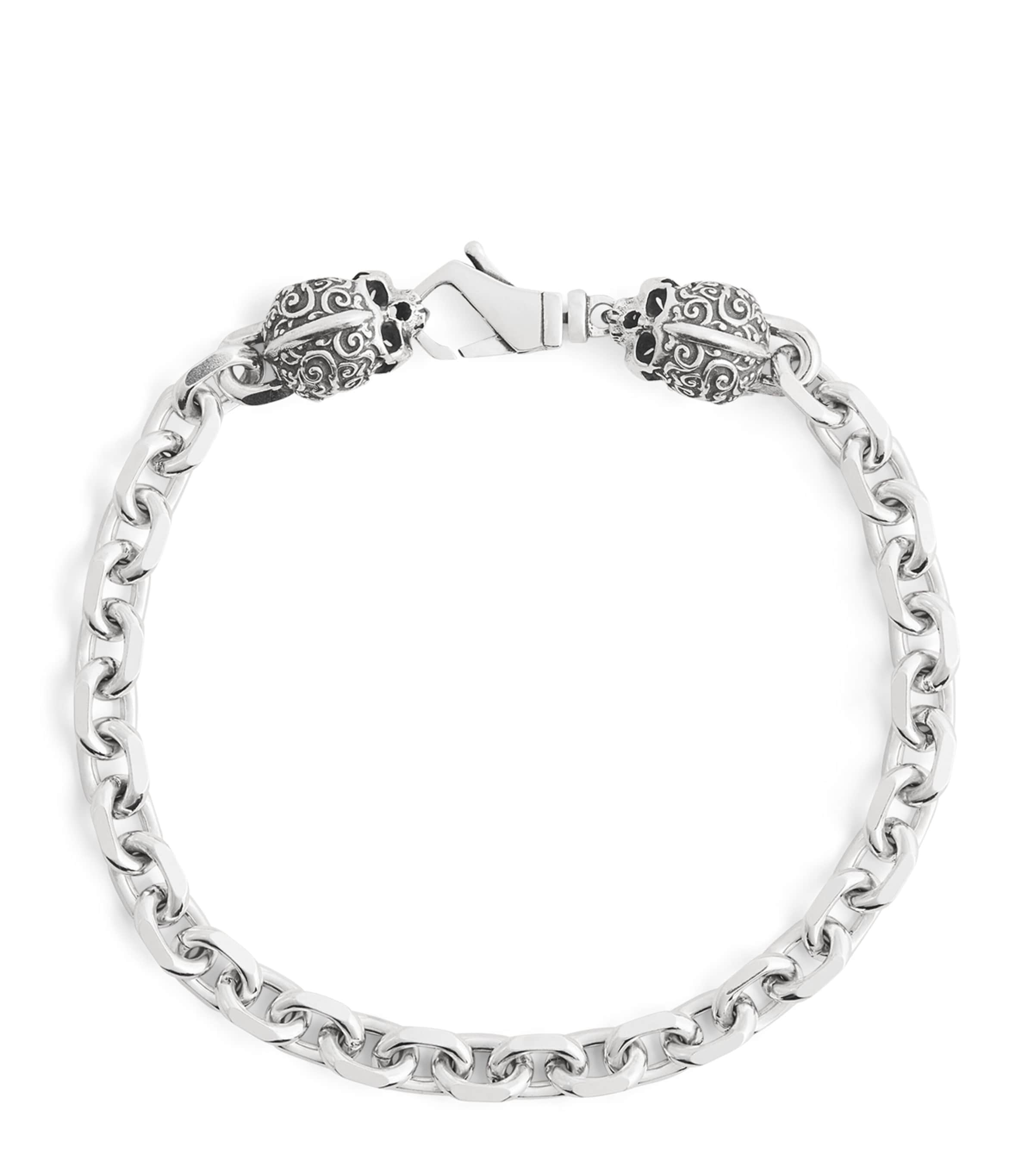 Emanuele Bicocchi Sterling Silver Chain Bracelet In Gray