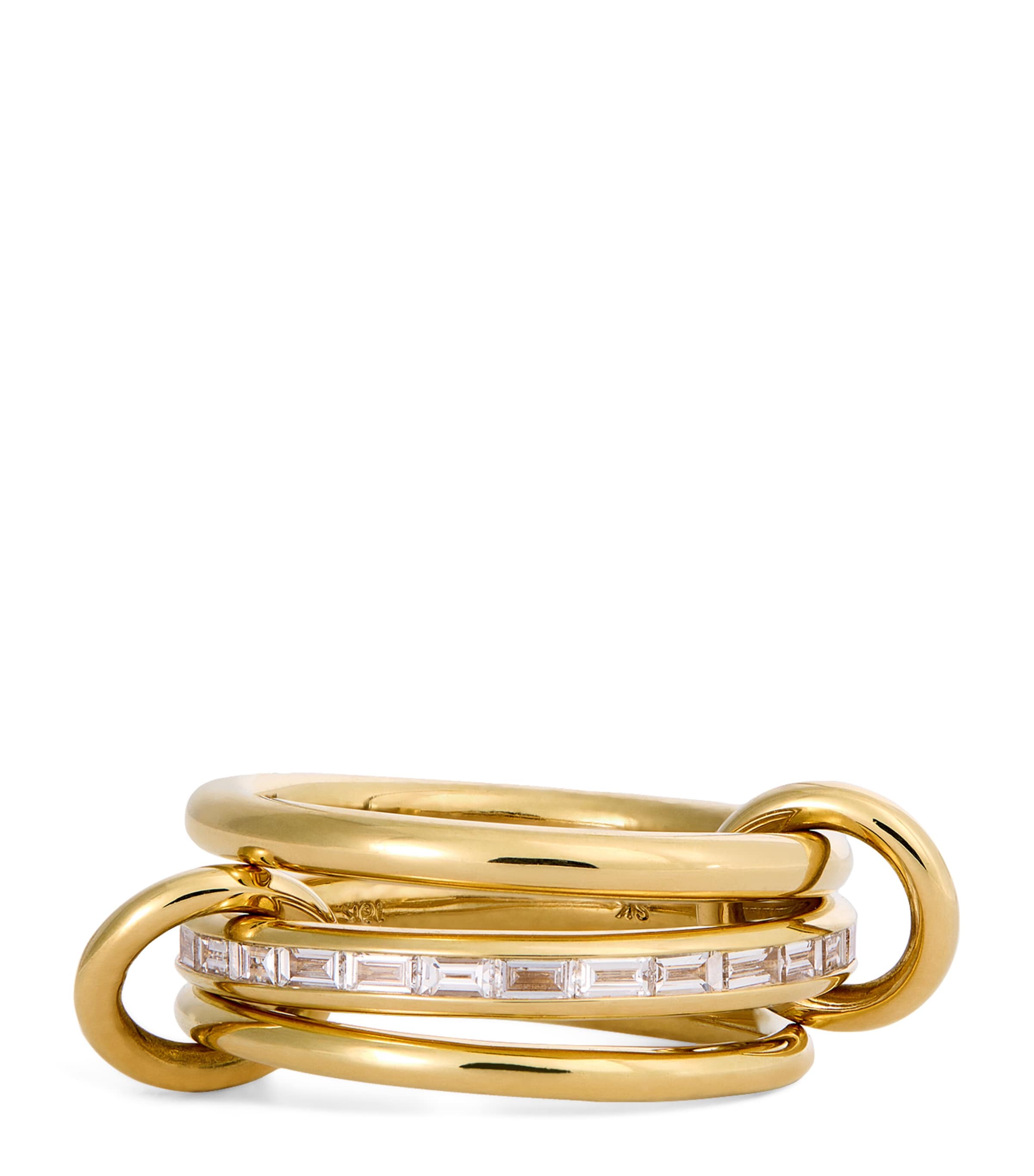 Shop Spinelli Kilcollin Yellow Gold And Diamond Petunia Deux Ring