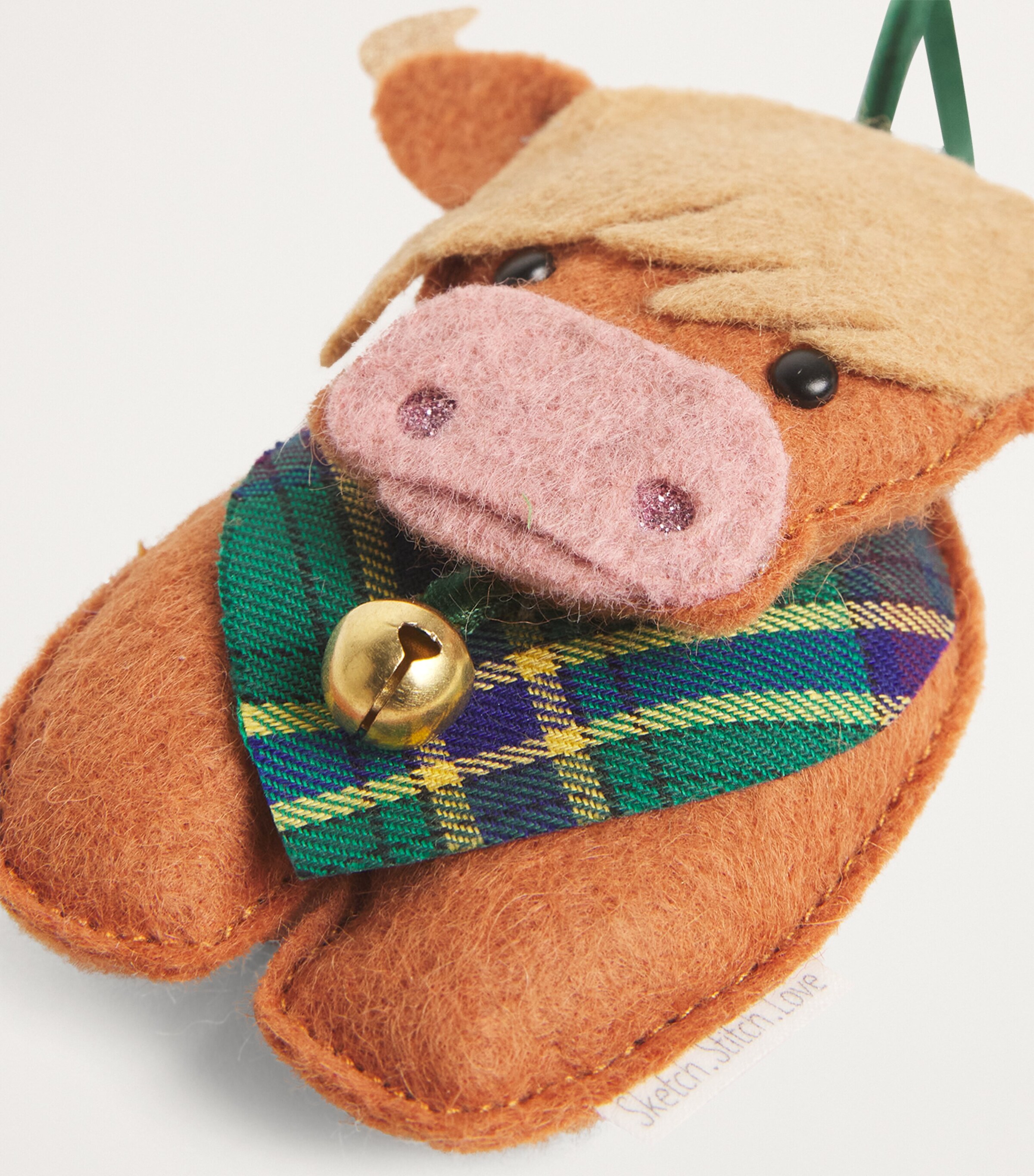 SKETCH.STITCH.LOVE Highland Cow Tree Decoration Brown/multi Image 4