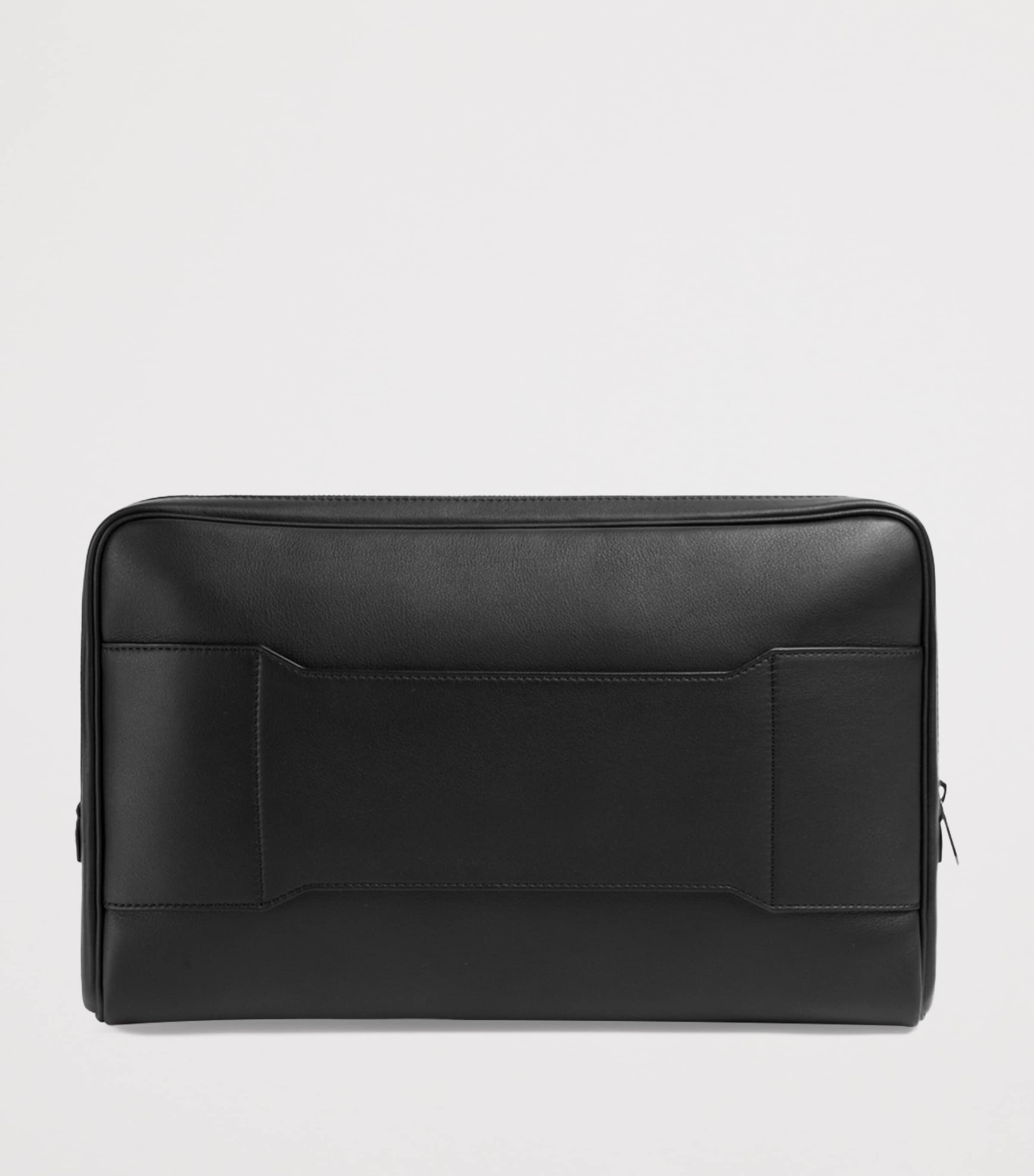 Leather Trolley-Sleeve Laptop Case BLACK Image 3
