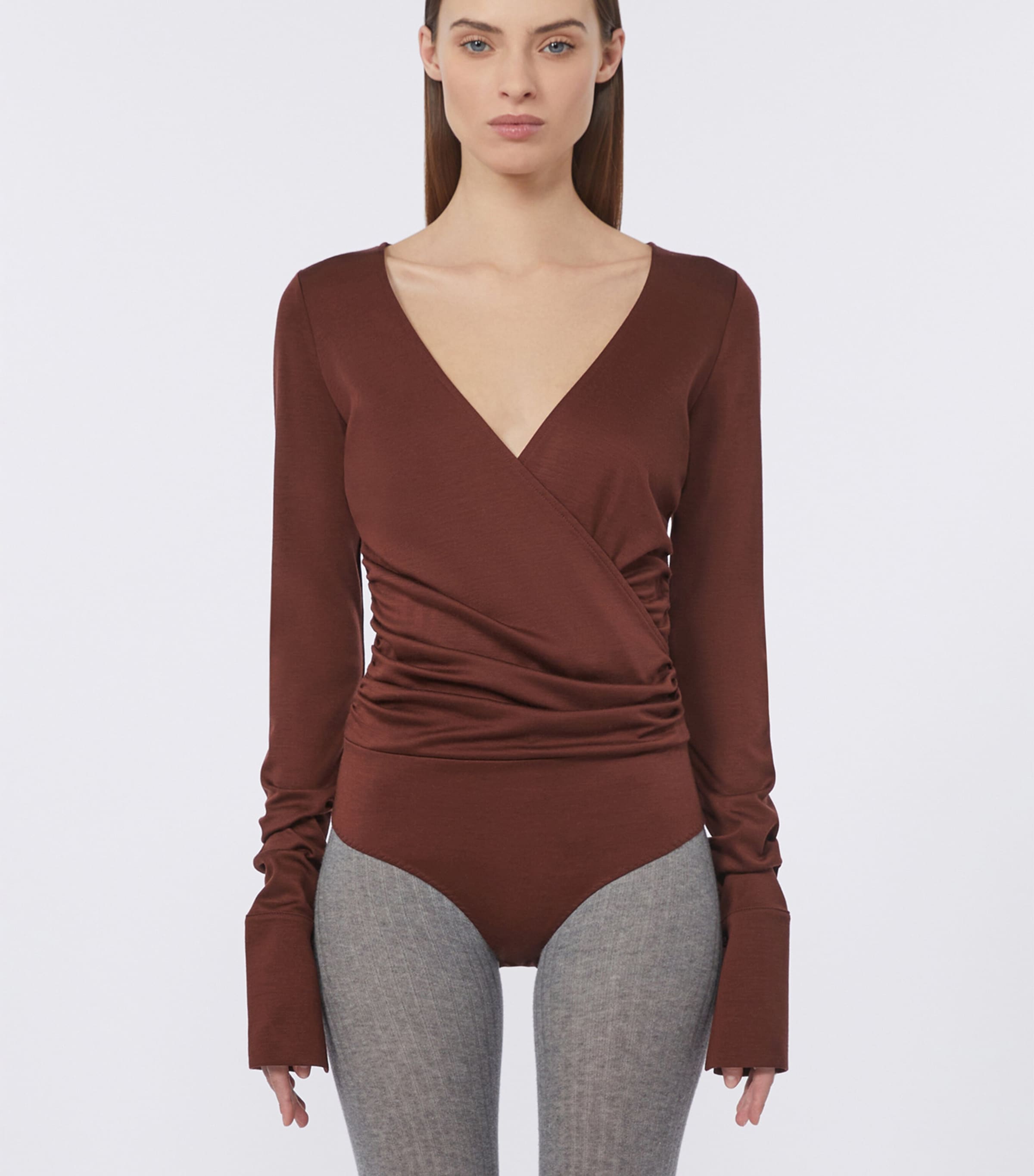 Wool Jersey Bodysuit CHERRY Image 2