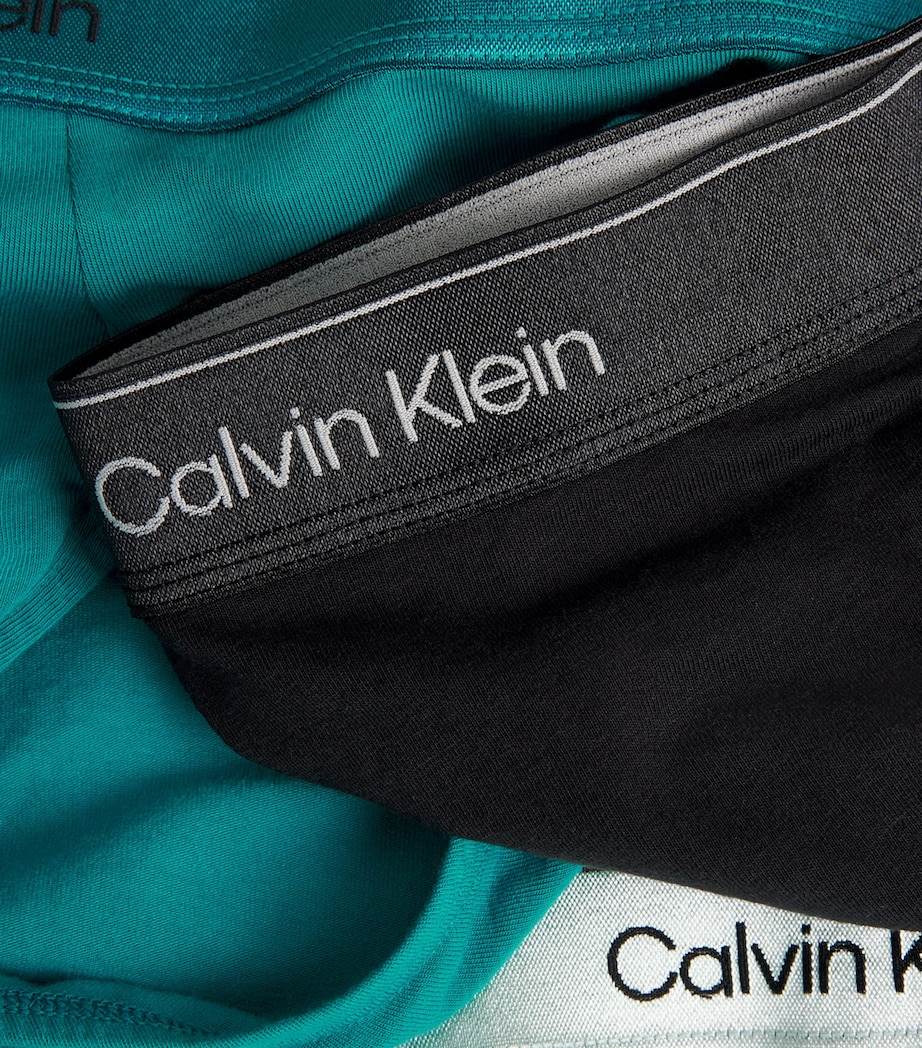 Calvin Klein Mens Stretch-Cotton Icon Star Hip Briefs (Pack of 3) Black/turq/mist Image 5