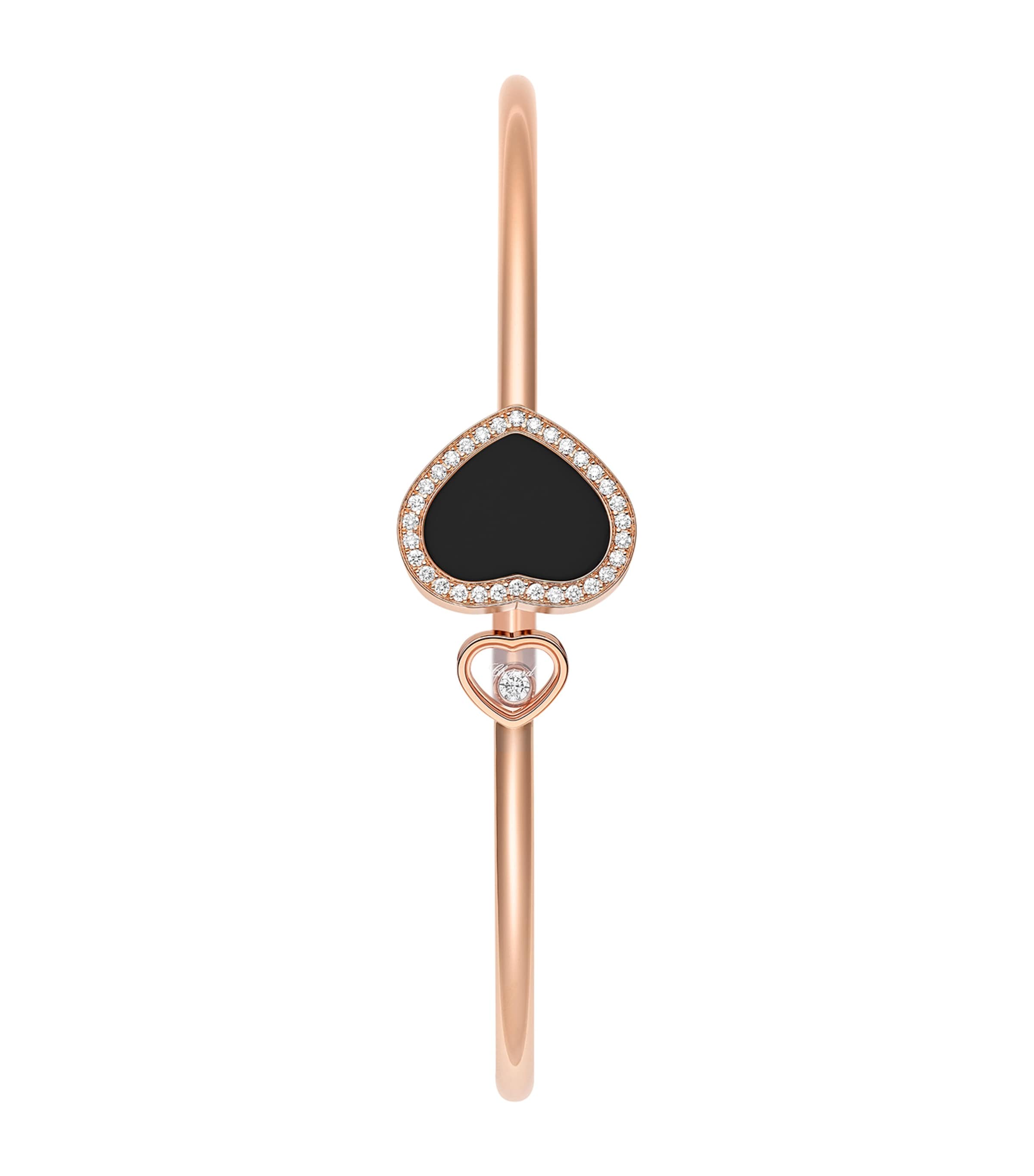 Rose Gold, Diamond and Onyx Happy Diamonds Bangle 18K ROSE GOLD Image 2