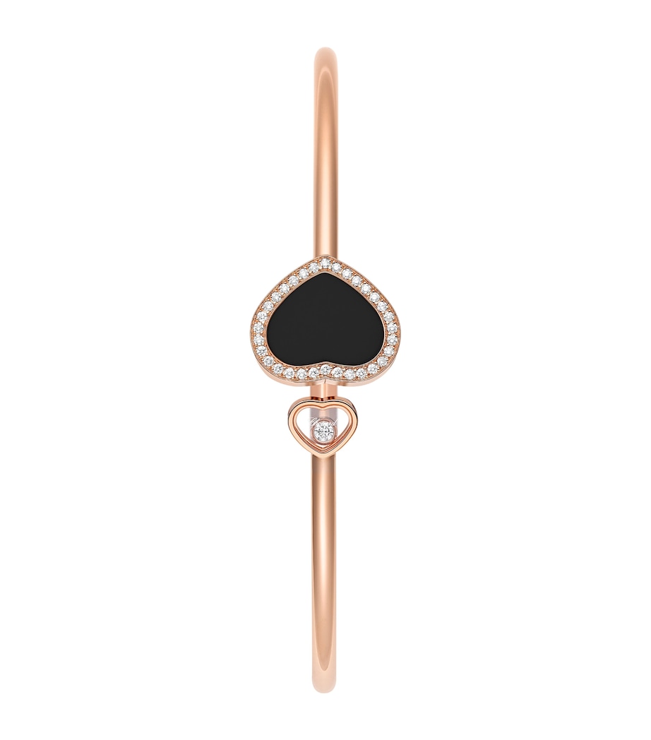 Rose Gold, Diamond and Onyx Happy Diamonds Bangle 18K ROSE GOLD Image 2