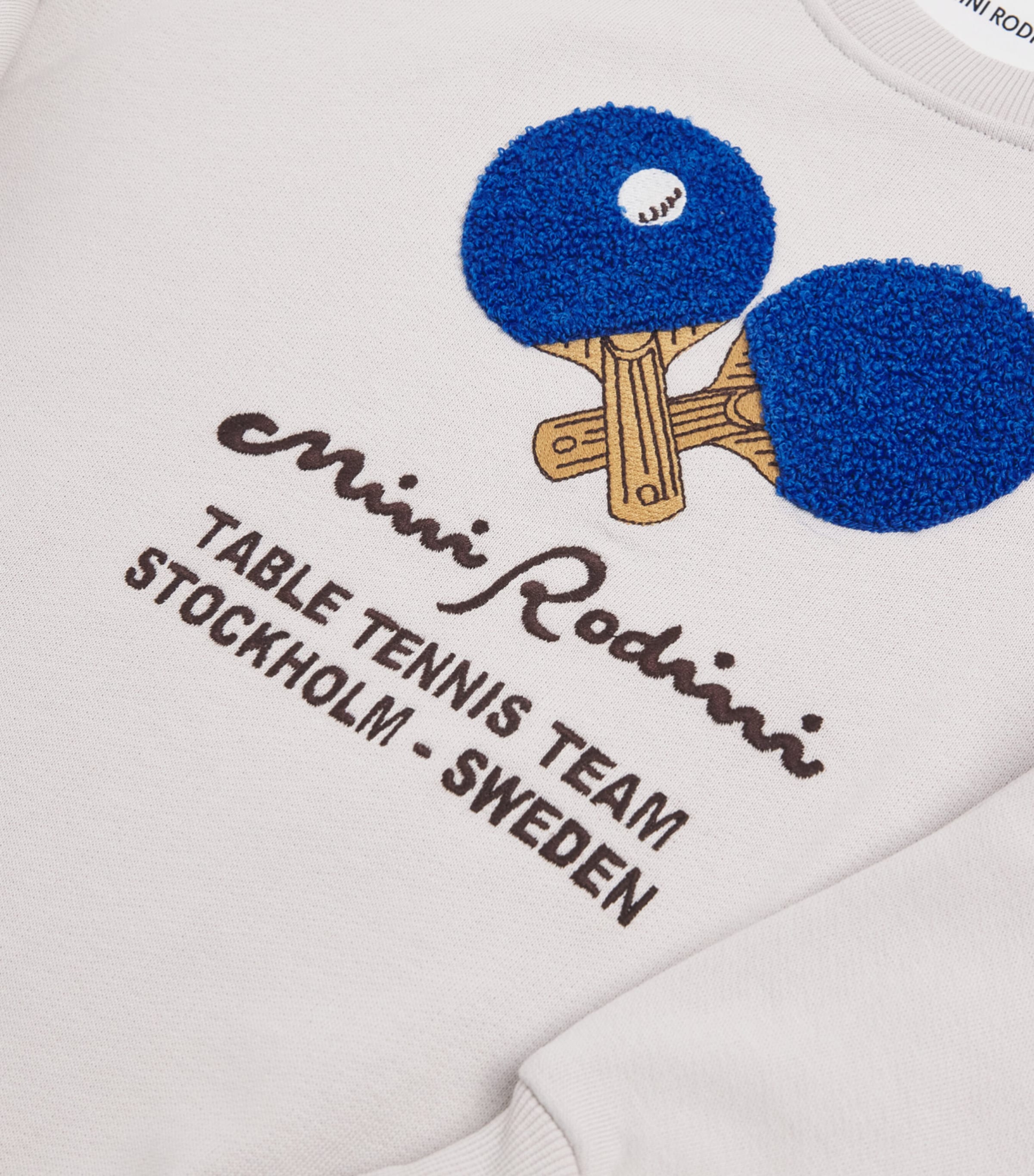 Mini Rodini Organic Cotton Appliqué Table Tennis Sweatshirt (3-11 Years) Image 3