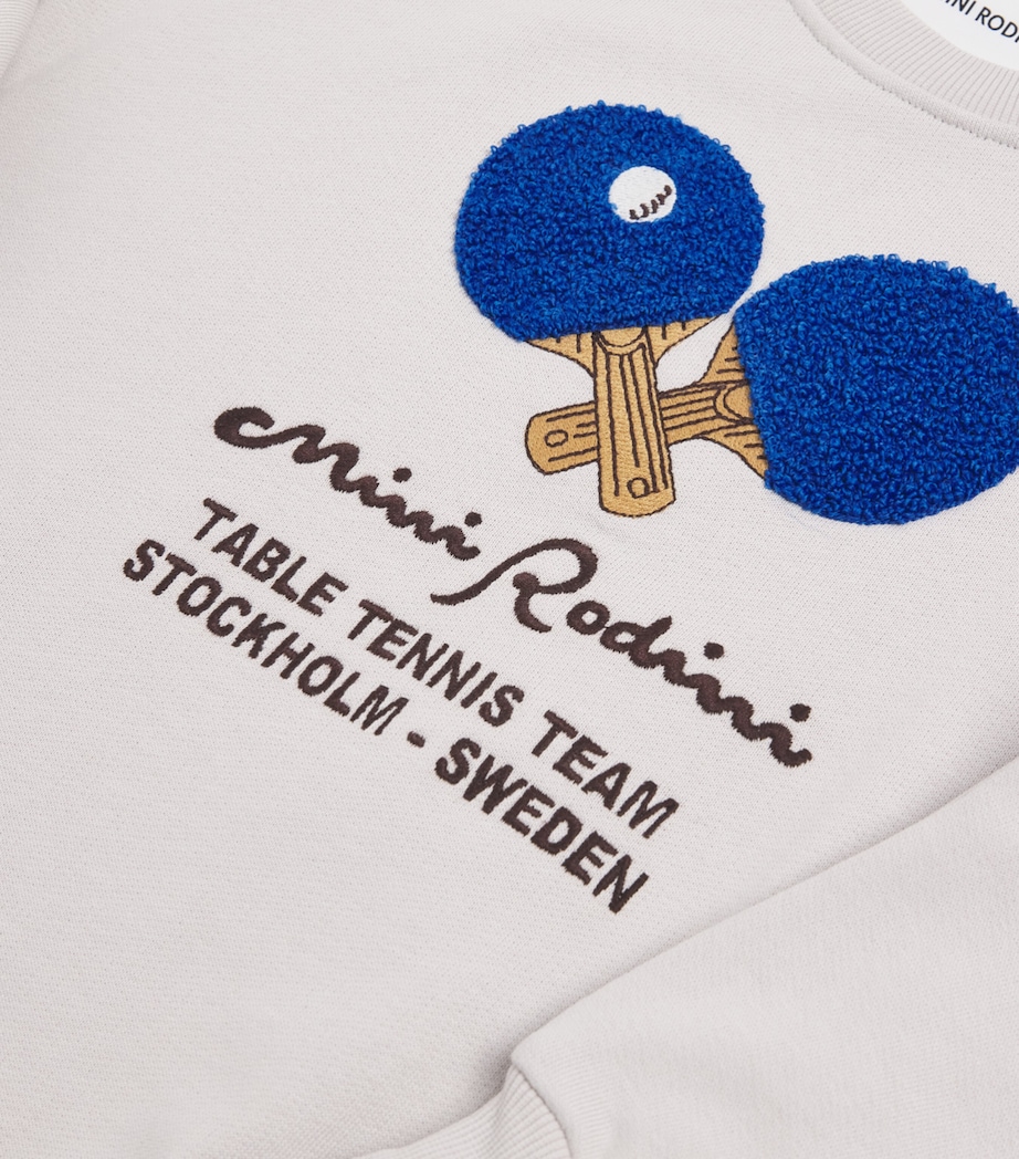 Mini Rodini Organic Cotton Appliqué Table Tennis Sweatshirt (3-11 Years) Image 3