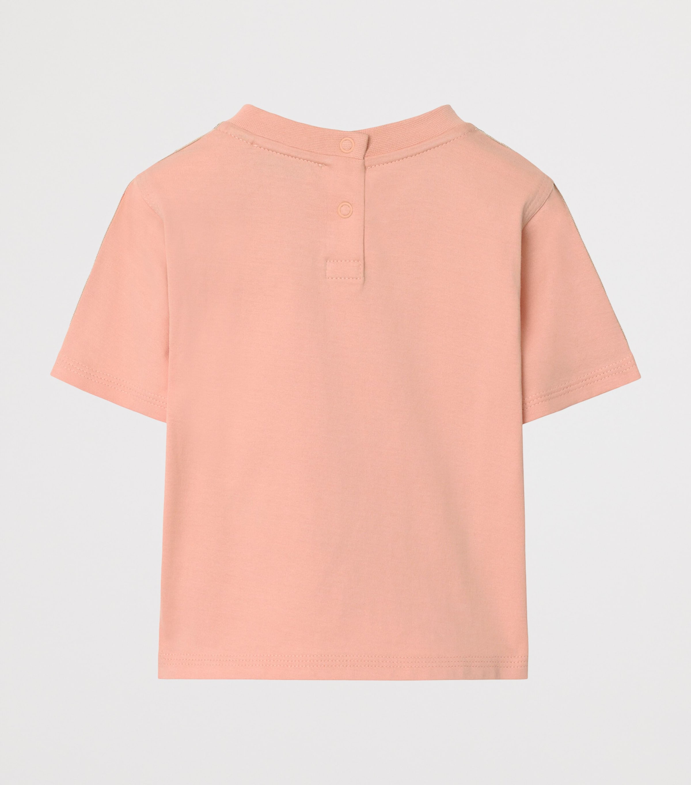 Burberry Kids Cotton Check-Trim T-Shirt (6-24 Months) Slipper Pink Image 2