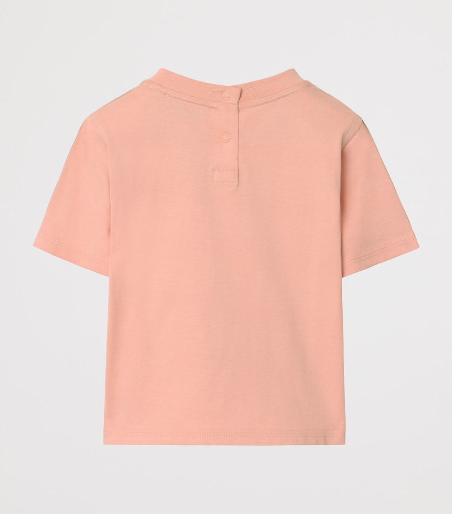 Burberry Kids Cotton Check-Trim T-Shirt (6-24 Months) Slipper Pink Image 2