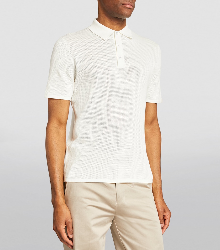Mesh Harvey Polo Shirt IVORY Image 3