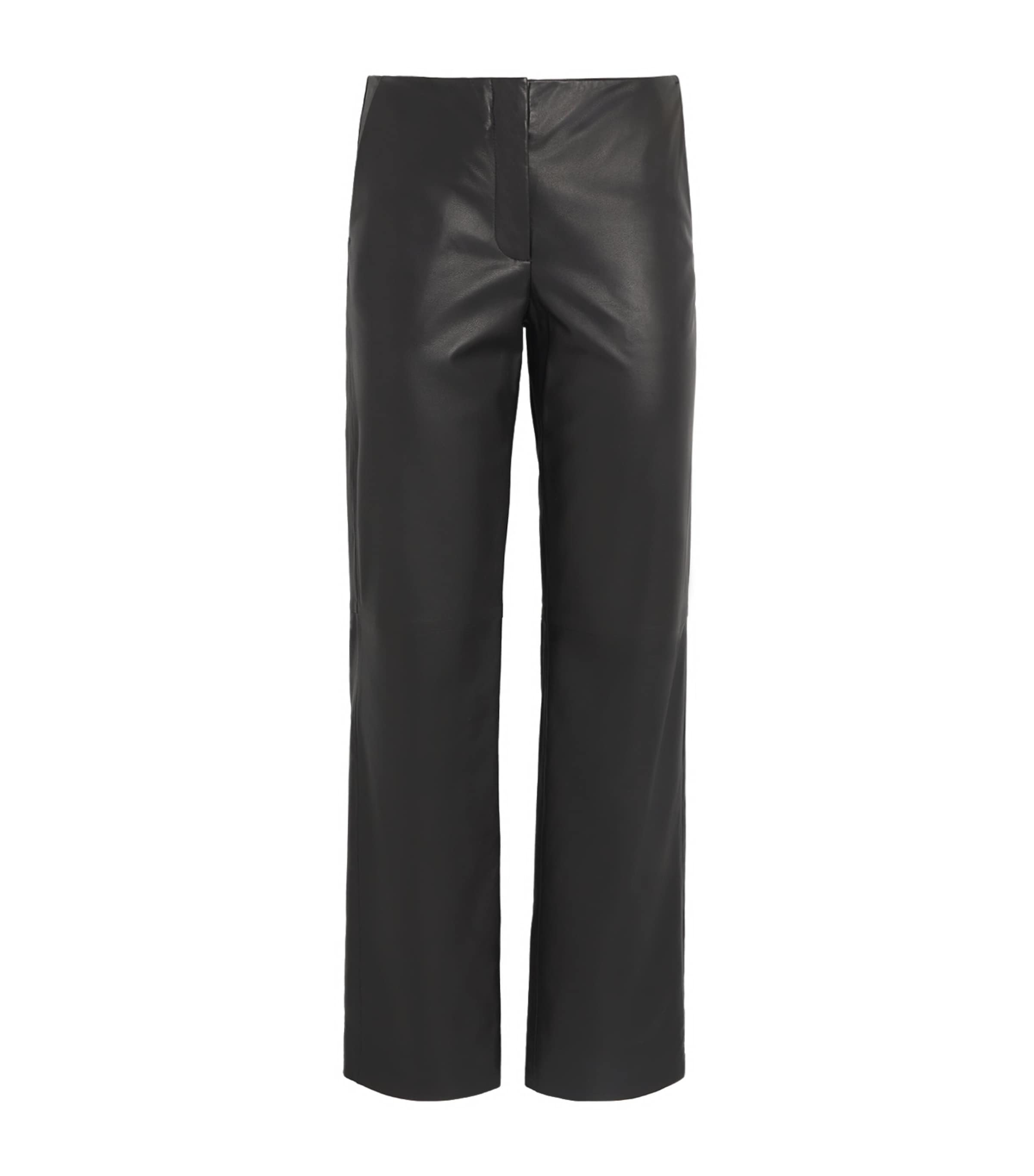 Toteme Womens Leather Easy Trousers Black Image 1
