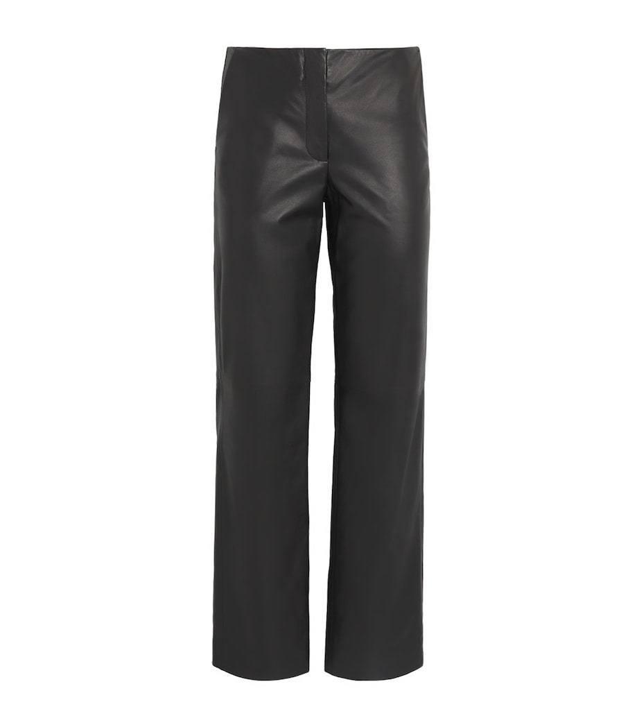 Toteme Womens Leather Easy Trousers Black Image 1