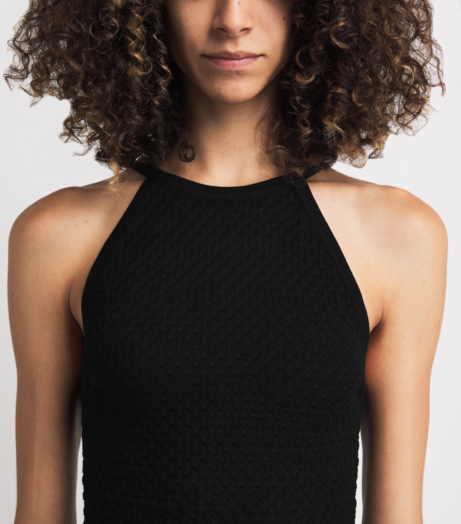 Heidi Pointelle Tank Top BLACK A001 Image 6