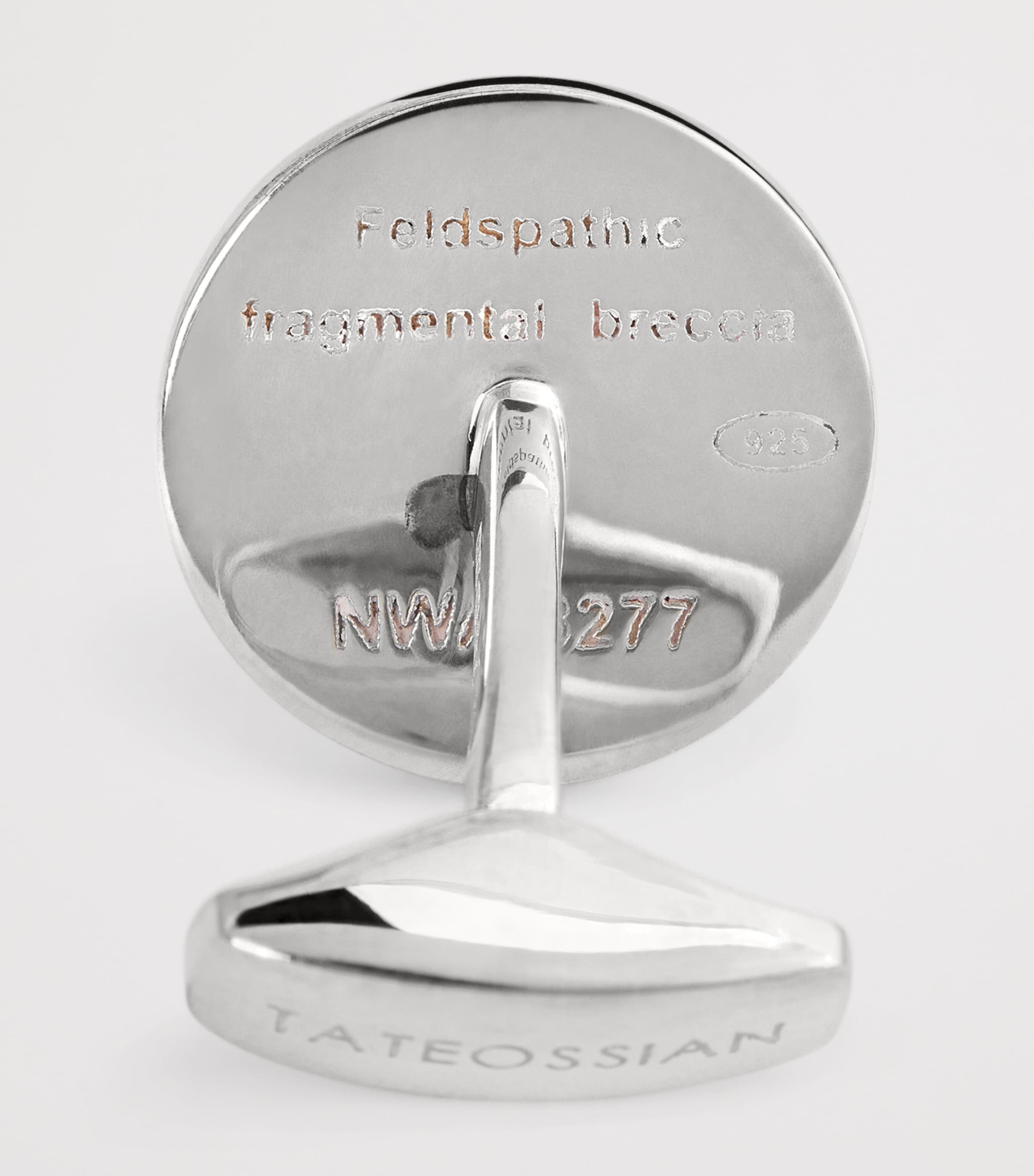 Tateossian Silver and Lunar Breccia Meteorite Cufflinks Yellow Gold Image 5