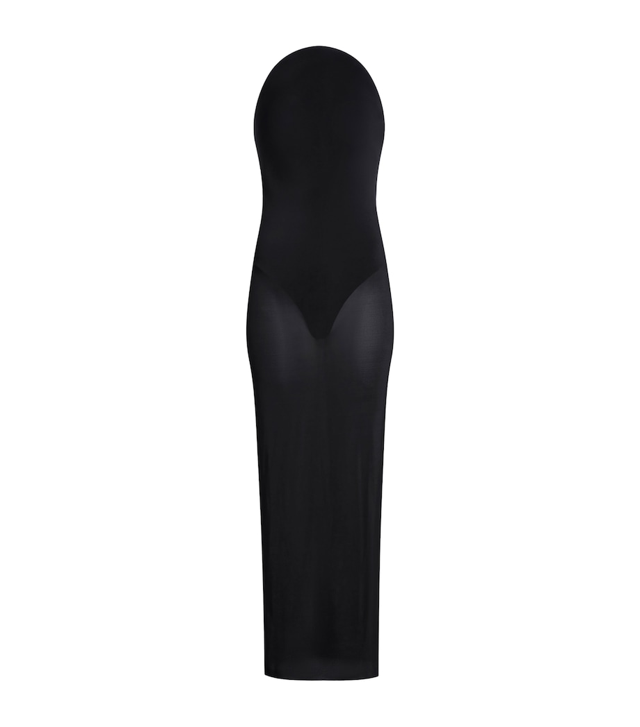 Alaïa Womens Strapless Curved Dress Noir Alaia Image 1