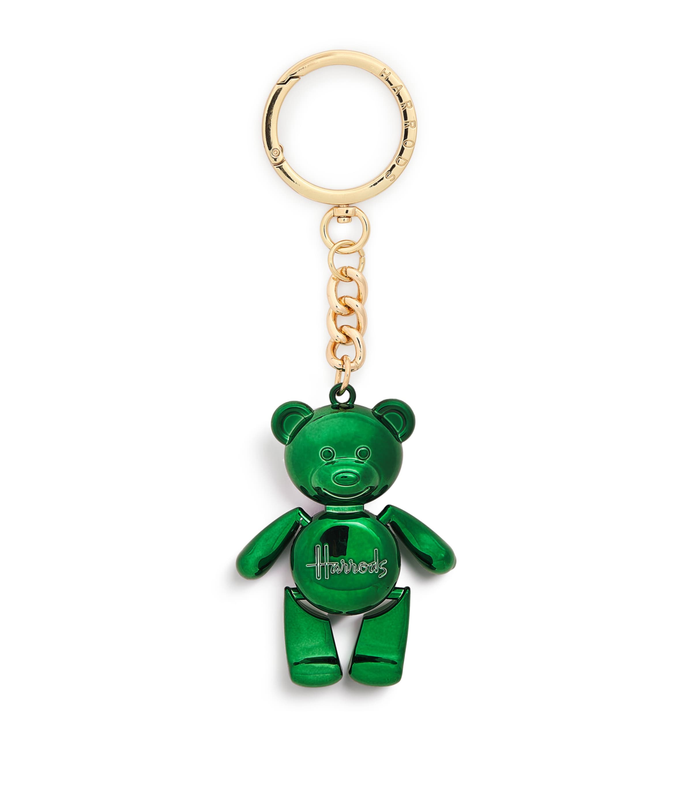 Jointed Bear Keyring HARRODS GREEN Image 1