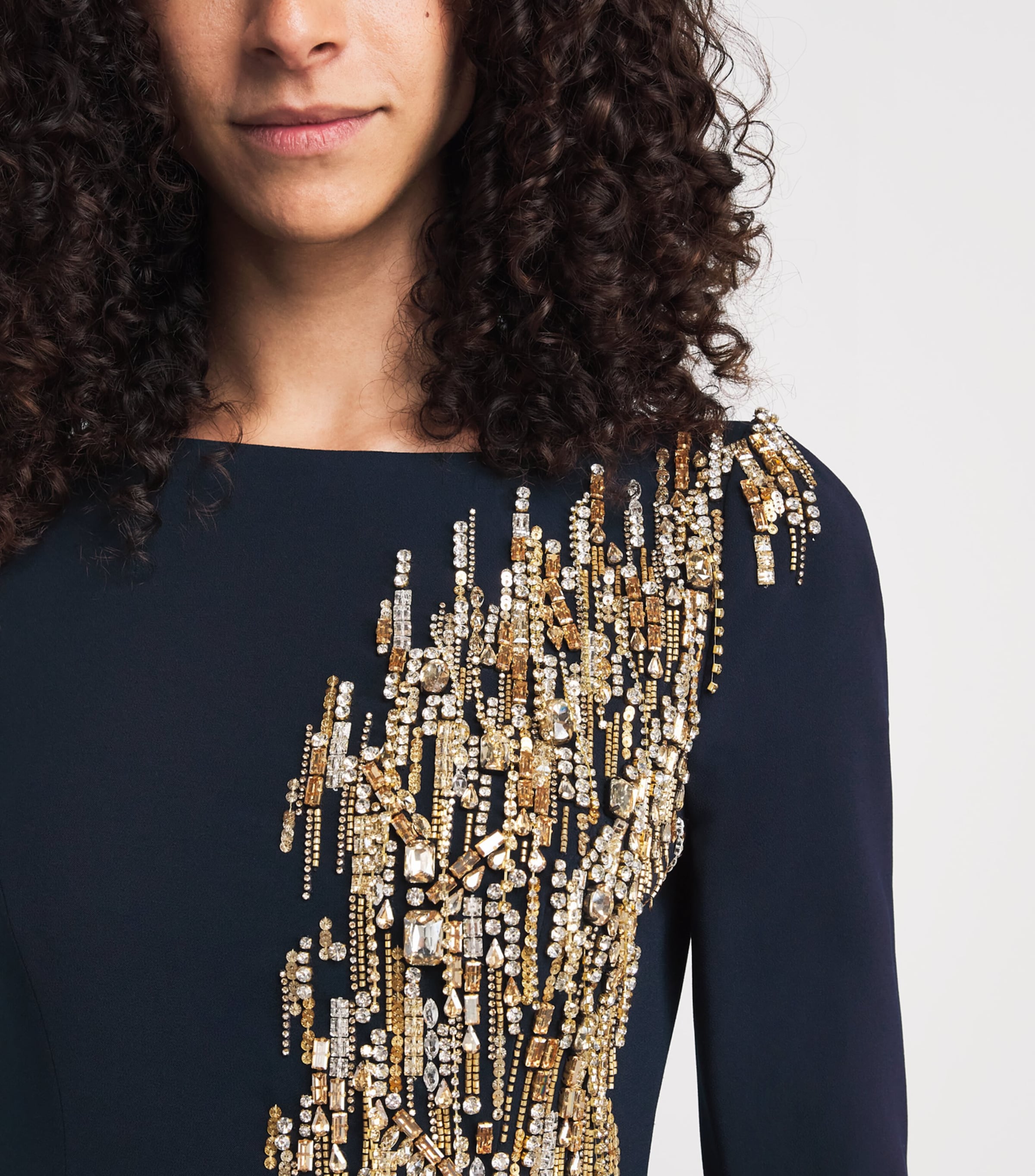 Jenny Packham Womens Embellished Avana Maxi Dress Ink Image 3
