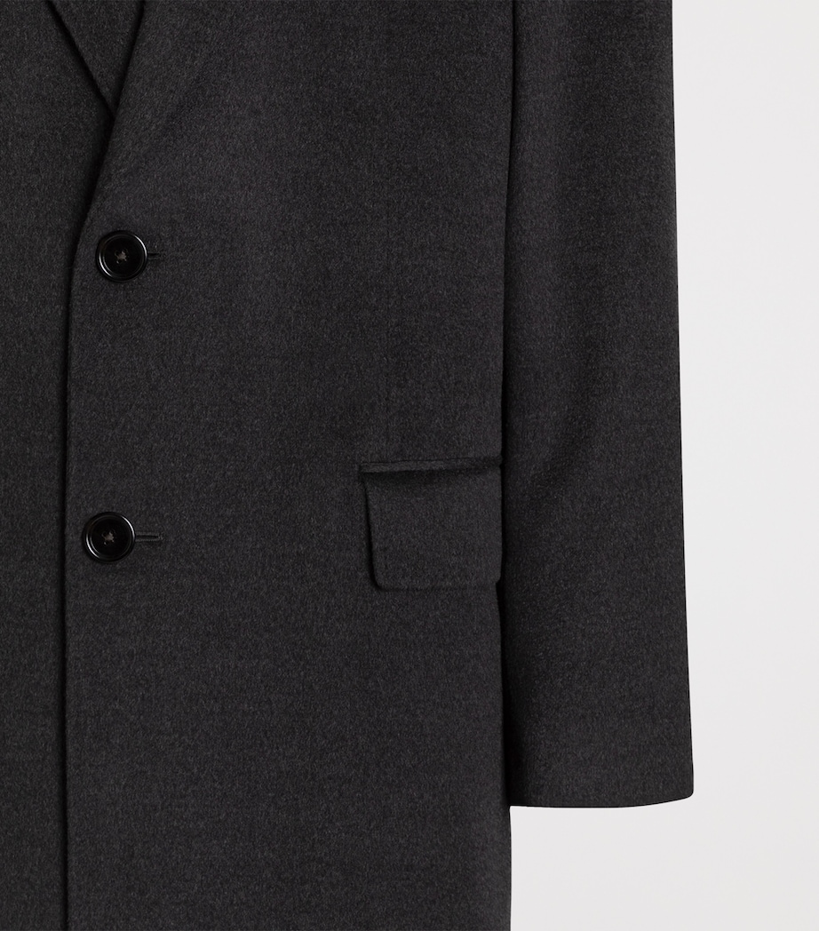Dolce&Gabbana Mens Virgin Wool Double-Breasted Long Coat Melange Grey Image 3