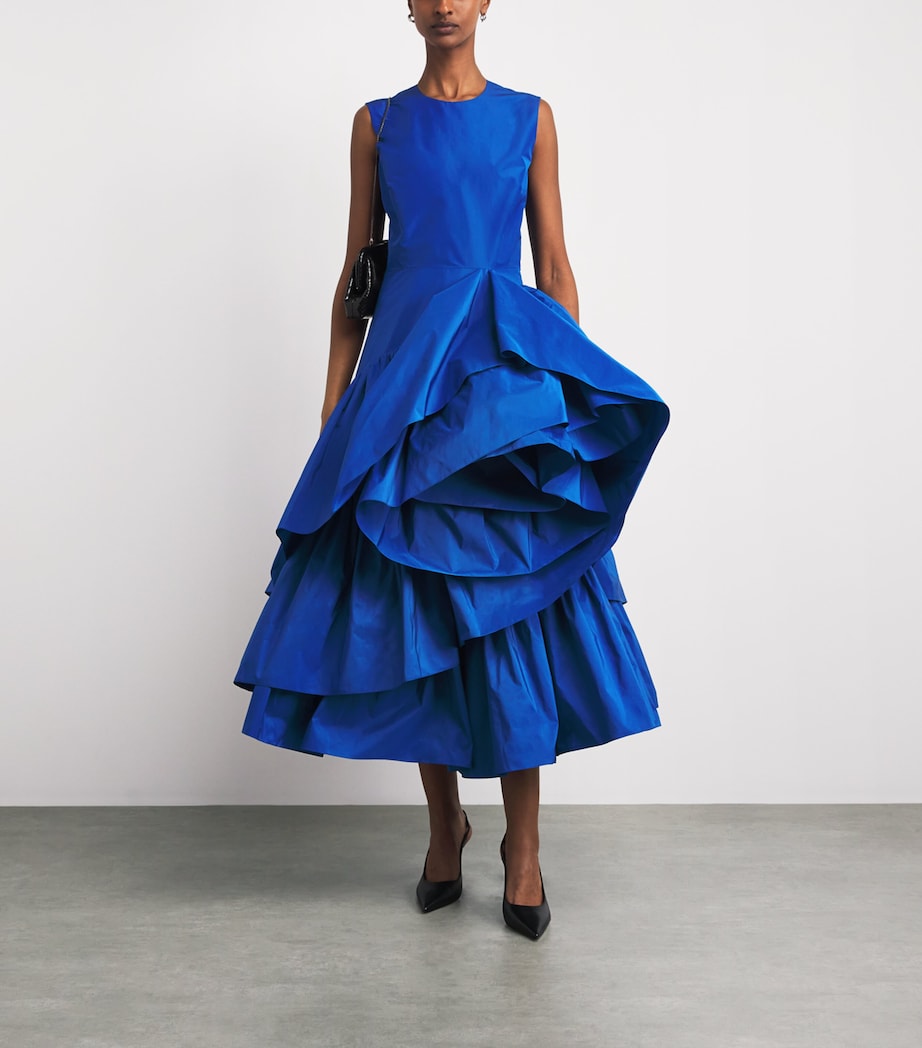 Roksanda Womens Tiered Radica Midi Dress Persian Blue Image 2
