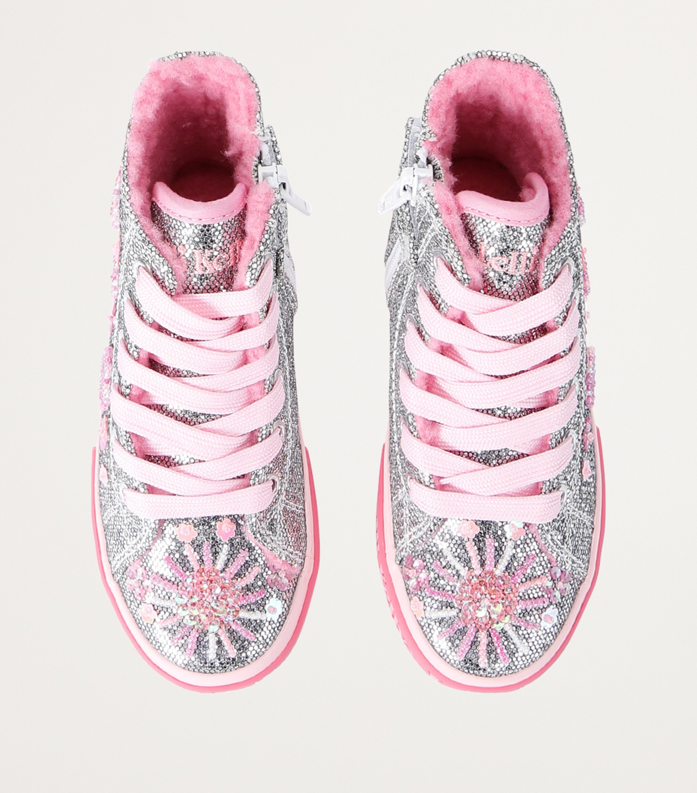 Lelli Kelly Embellished Daphne High-Top Sneakers Silver Image 4
